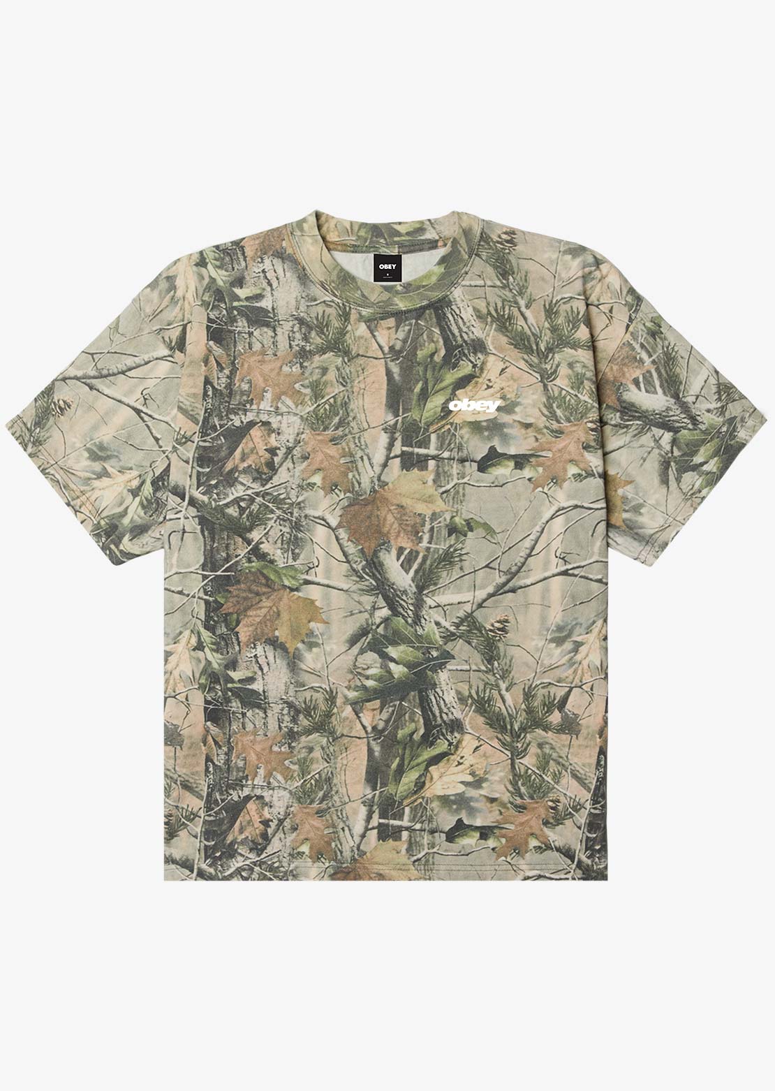 Obey Men's Bounce HW Box T-Shirt Leaf Camo
