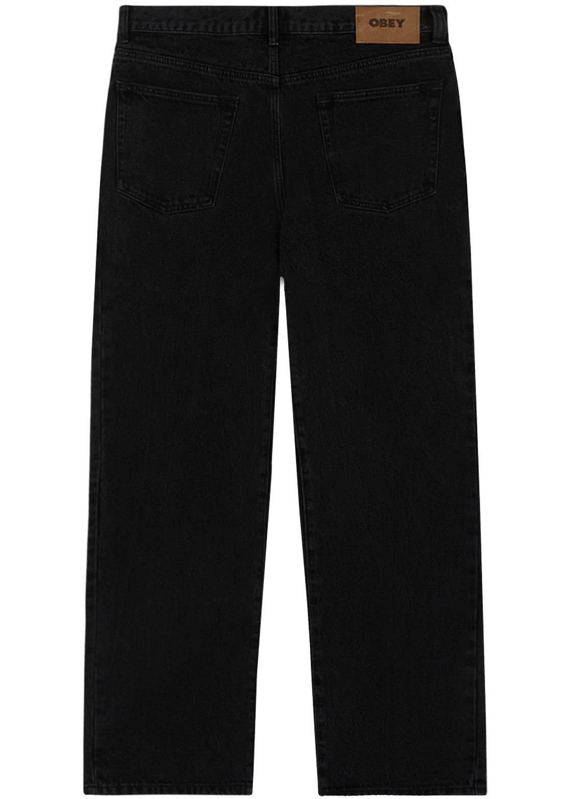 Obey Men&#39;s Classic Baggy Denim Pant Pelican Faded Black