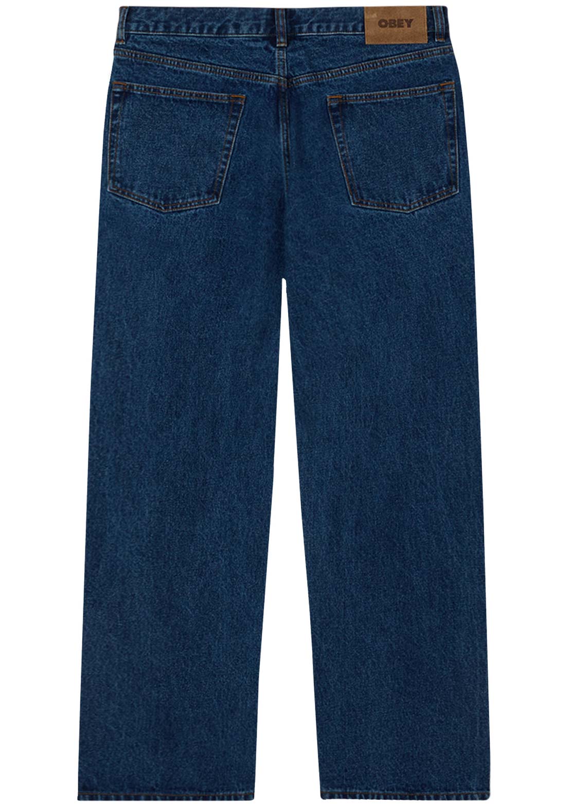 Obey Men's Classic Baggy Denim Pant Stone Wash Indigo