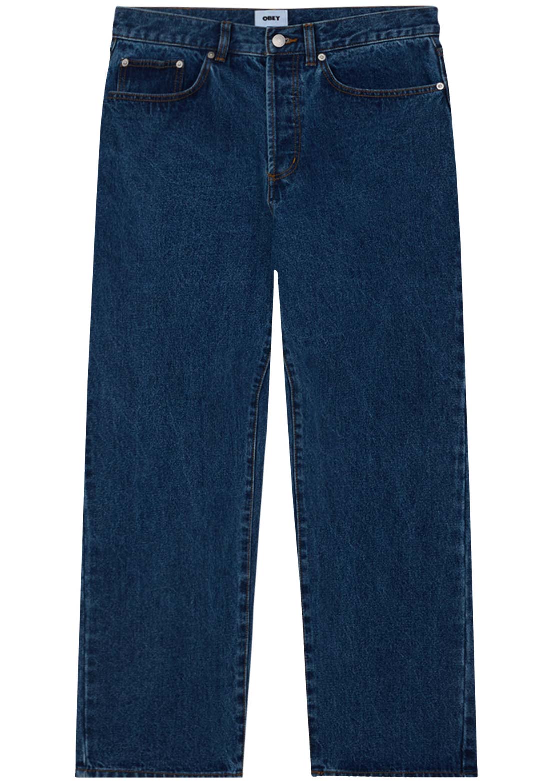 Obey Men's Classic Baggy Denim Pant Stone Wash Indigo