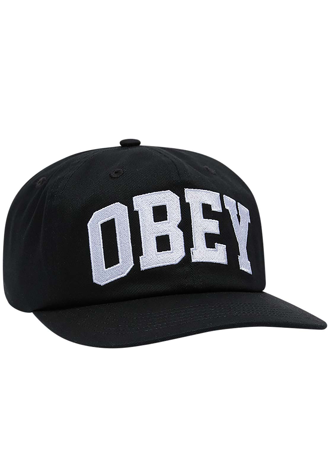 Obey Men's Collegiate 6 Panel Strapback Cap Black Multi