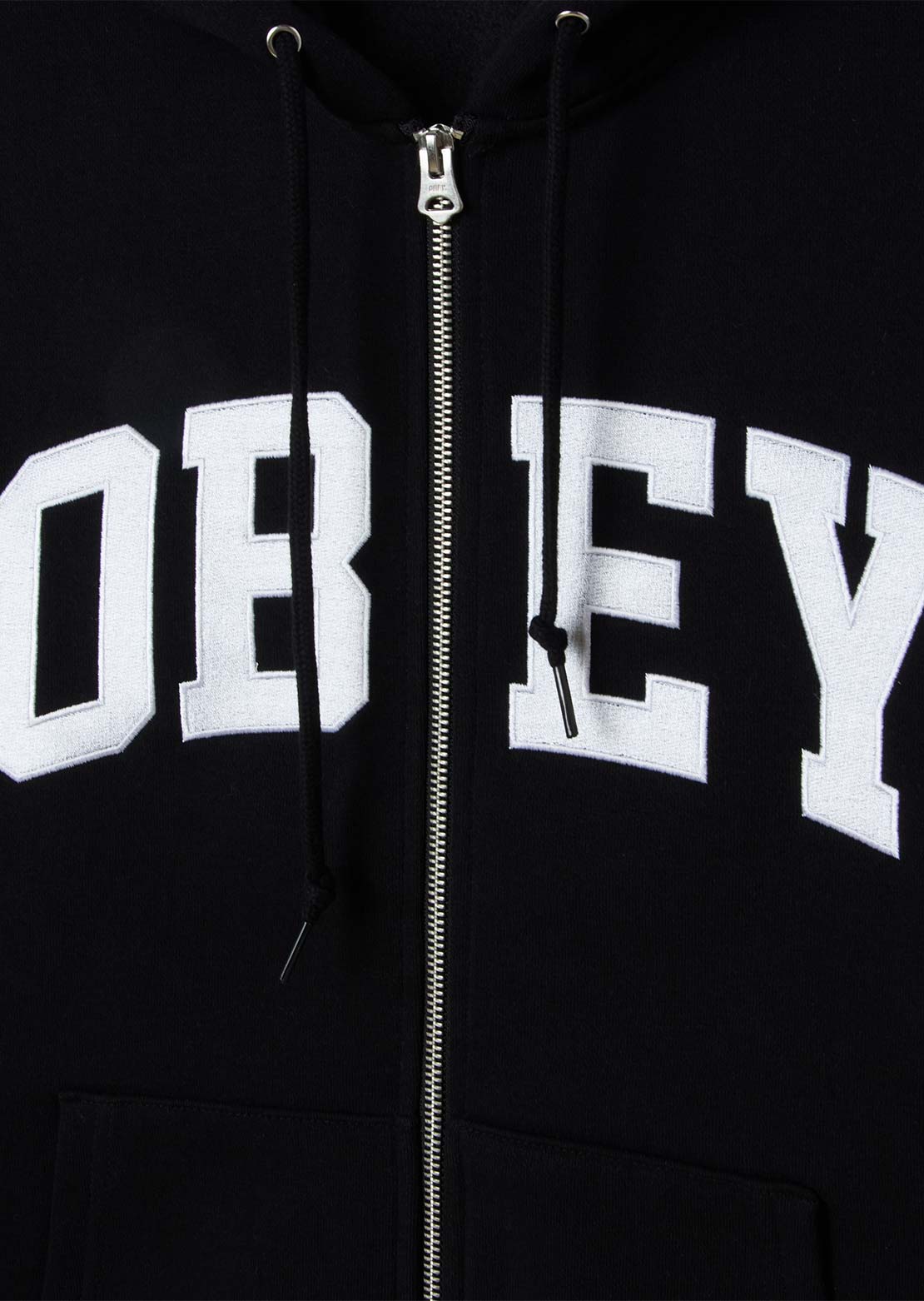 Obey Men's Collegiate Zip Hood Black