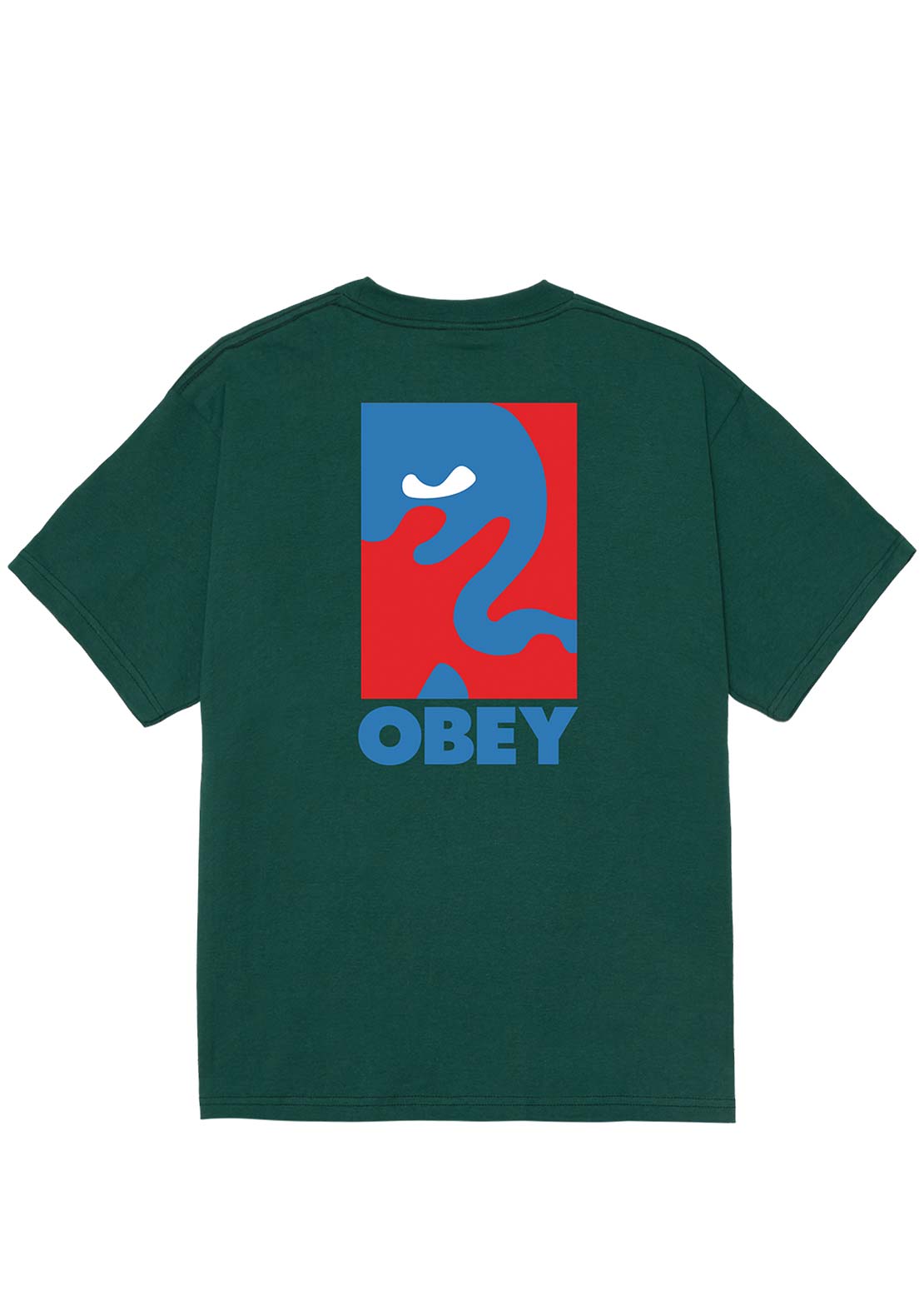 Obey Men&#39;s Cropped Icon T-Shirt Rain Forest