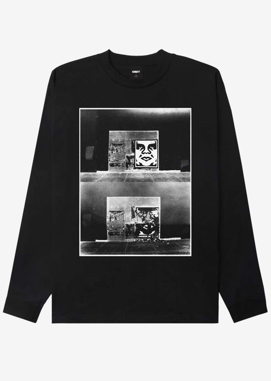 Obey Men's Destroyed Icon Photo Longsleeve