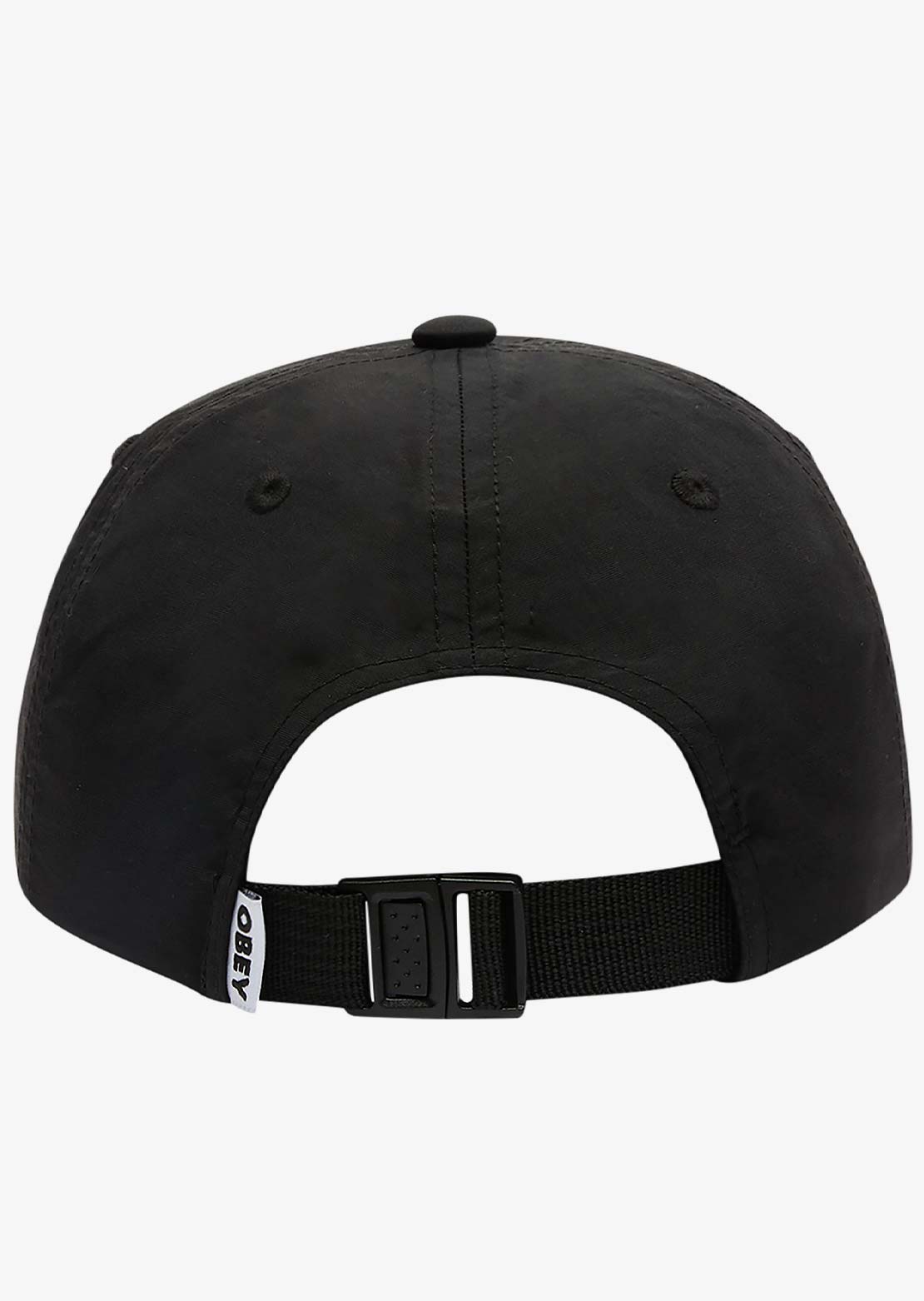 Obey Men's Effect Nylon 6 Panel Strapback Cap Black