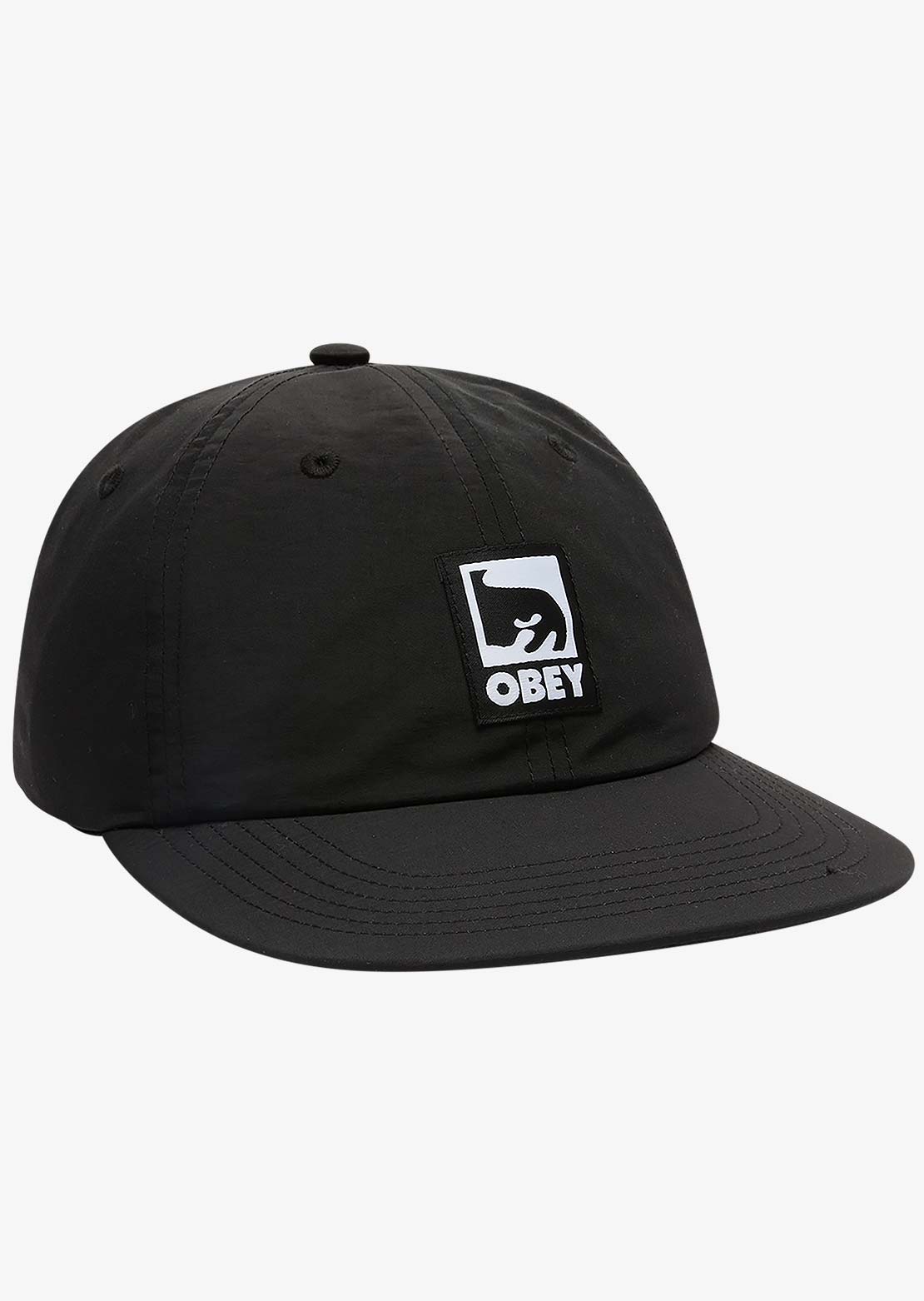 Obey Men's Effect Nylon 6 Panel Strapback Cap Black