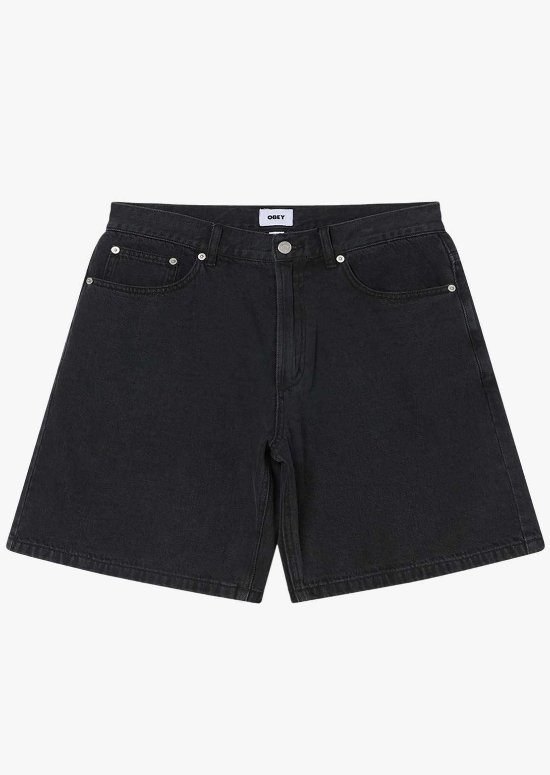 Obey Men's Emerson Denim Shorts Washed Black