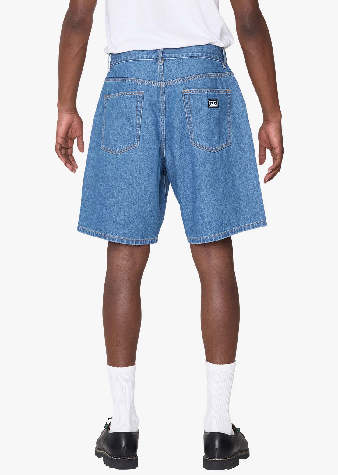 Obey Men's Emerson Denim Shorts Salty Blue Stone Wash