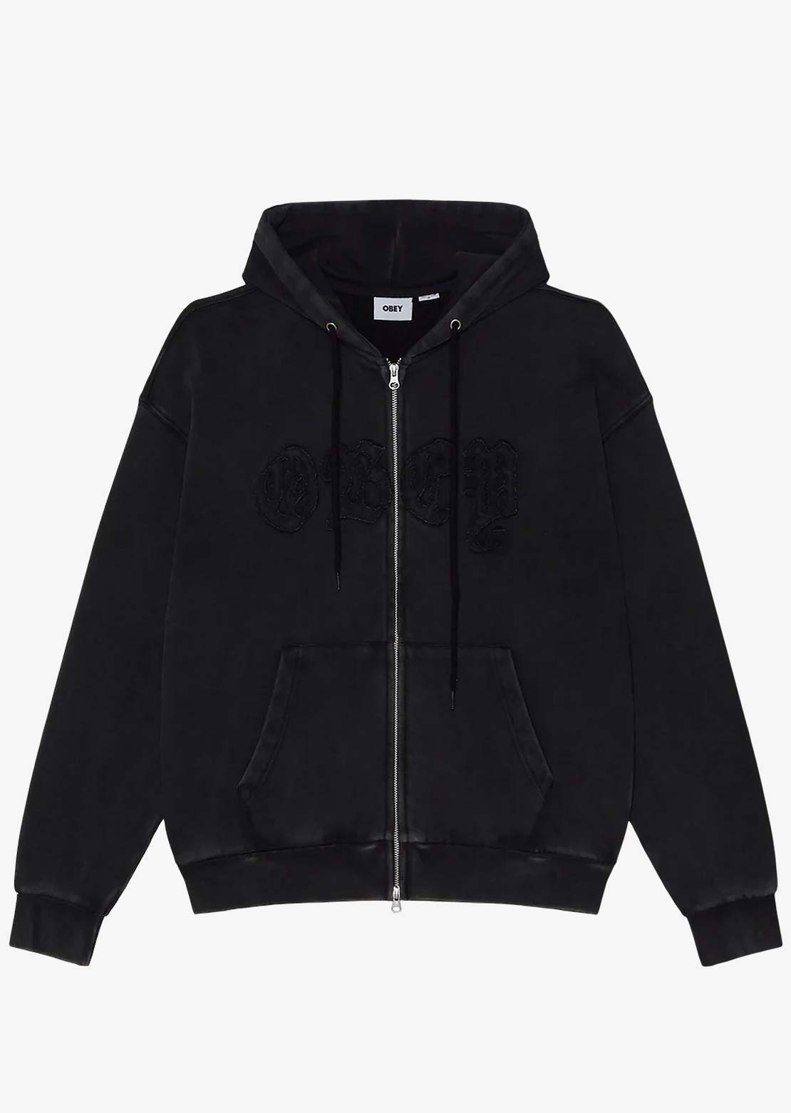 Obey Men's Gothic Zip Hood Dusty Black Limo