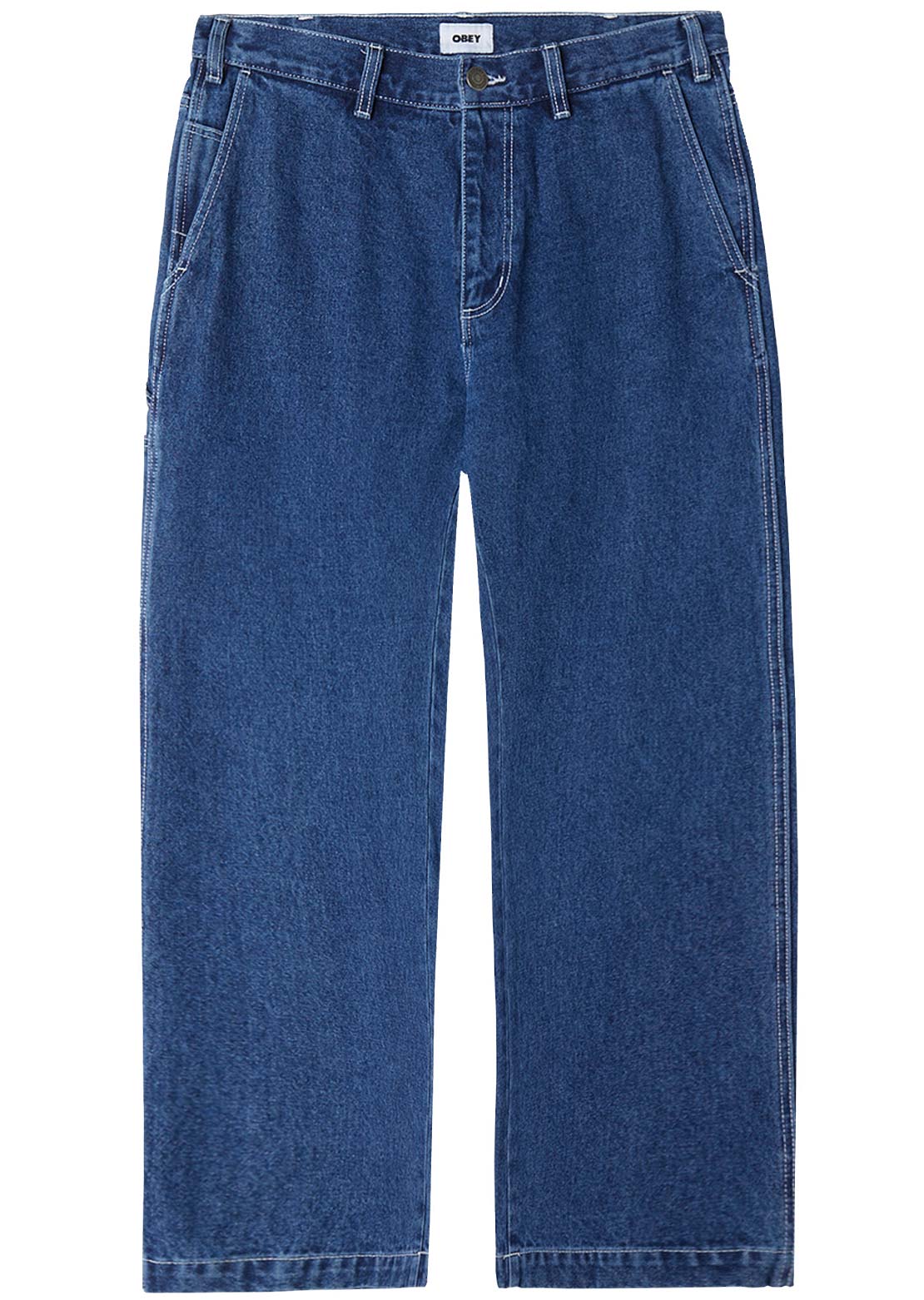 Obey Men's Hardwork Carpenter Denim Pant Stonewash Indigo