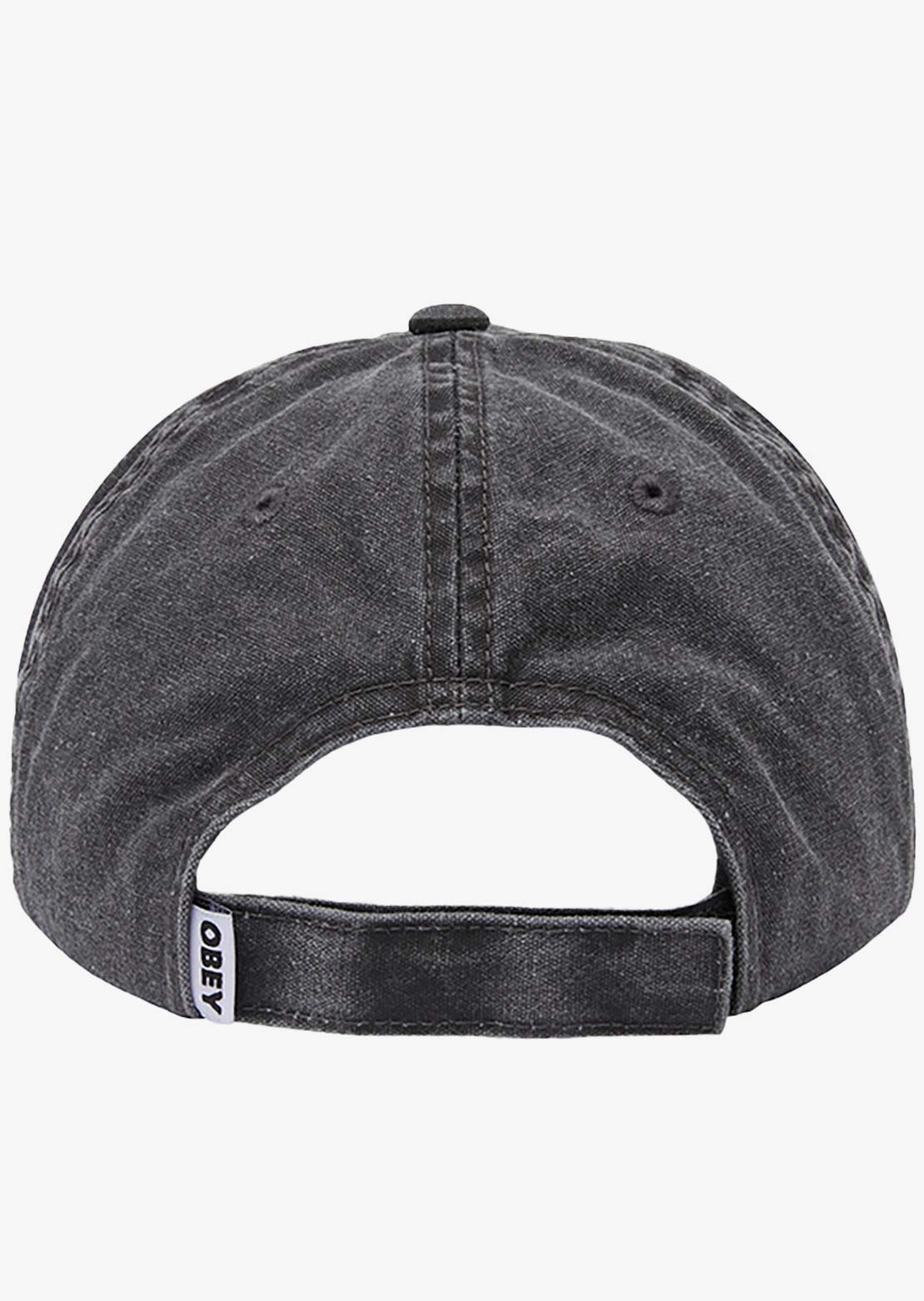 Obey Men's Icon Eyes Pigment 6 Panel Velcro Back Cap Pigment Black