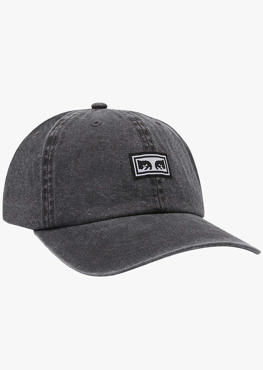 Obey Men's Icon Eyes Pigment 6 Panel Velcro Back Cap Pigment Black