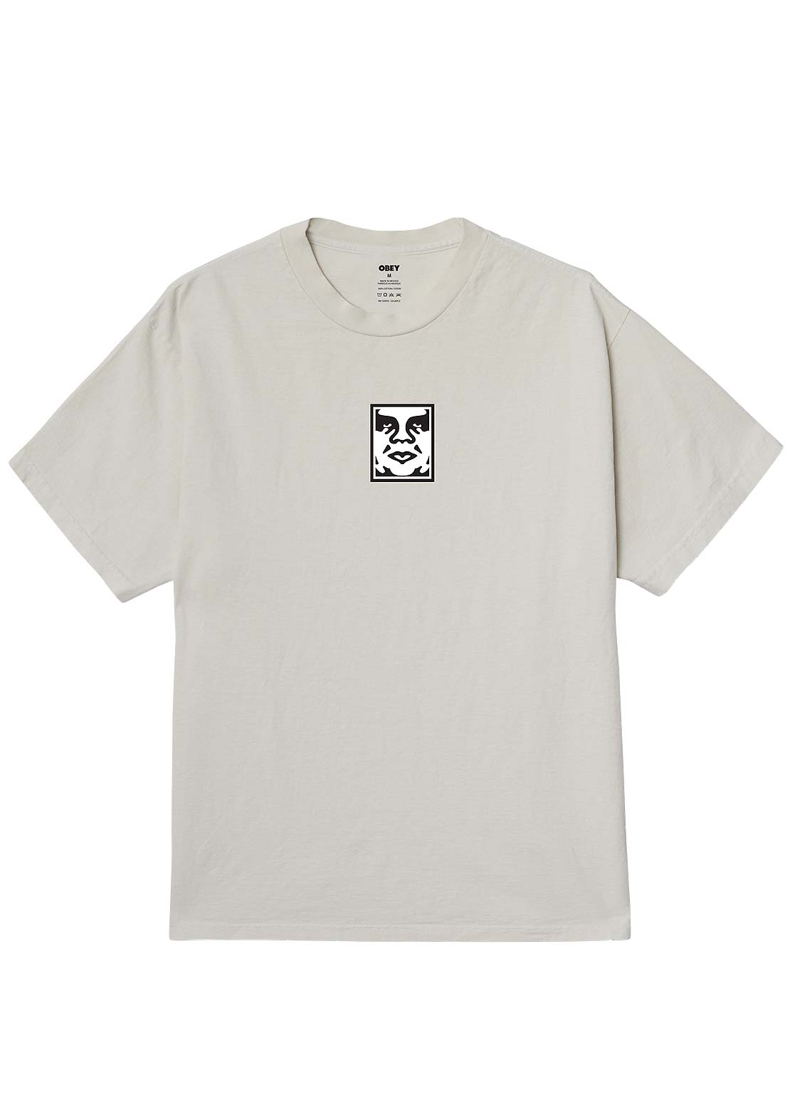 Obey Men's Icon Face HW T-Shirt Pigment Chalk