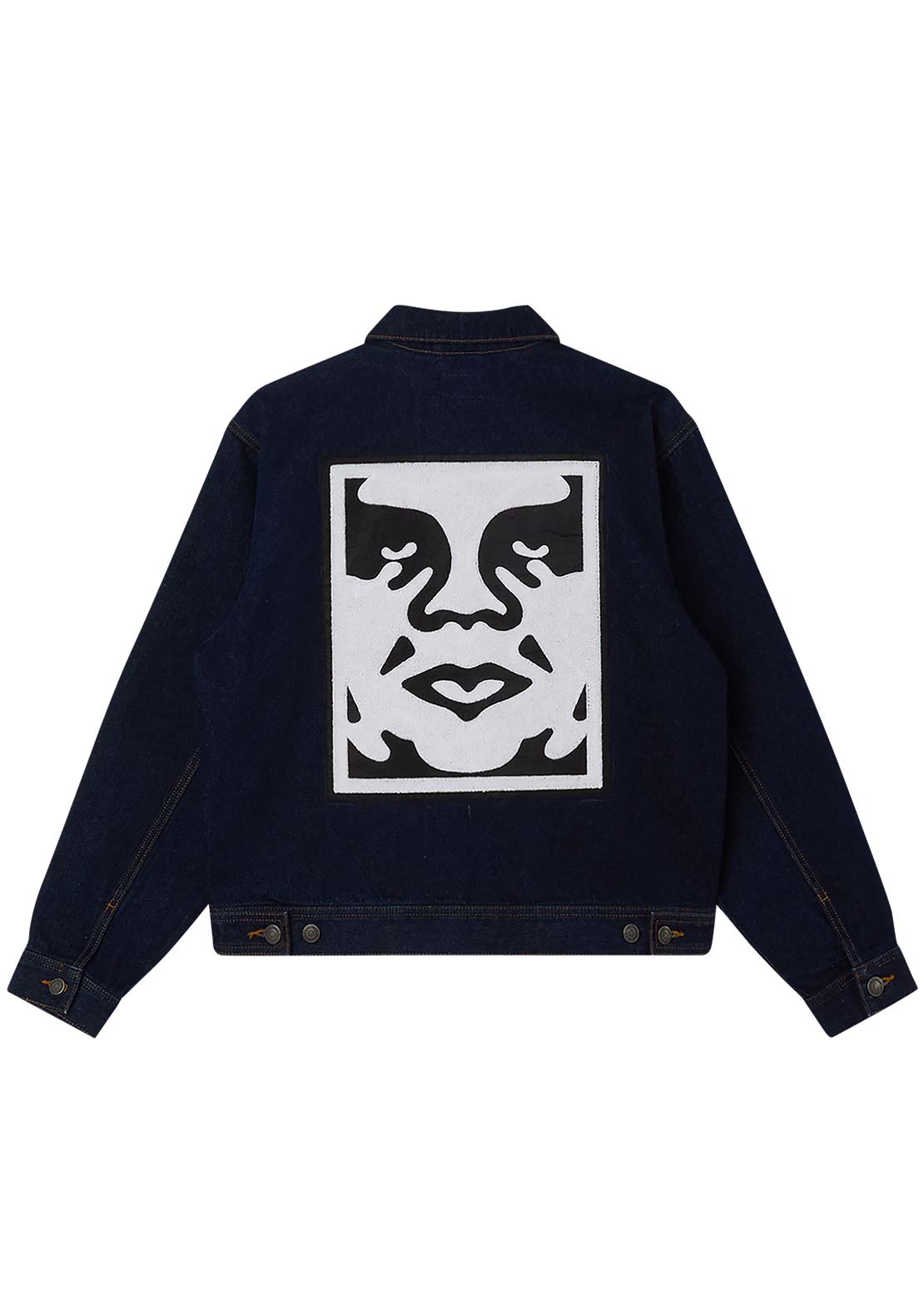 Obey Men's Icon Hardwork Zip Up Jacket Rinse Indigo