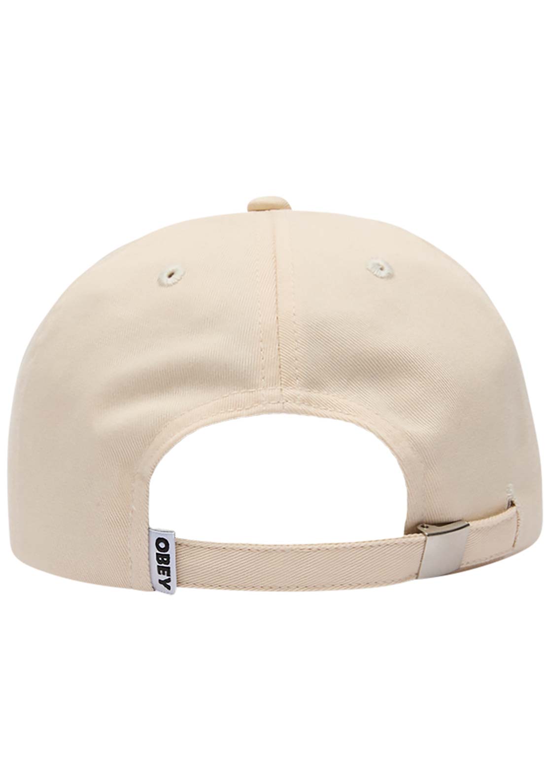 Obey Men&#39;s Icon Patch 6 Panel Strapback Black Unbleached