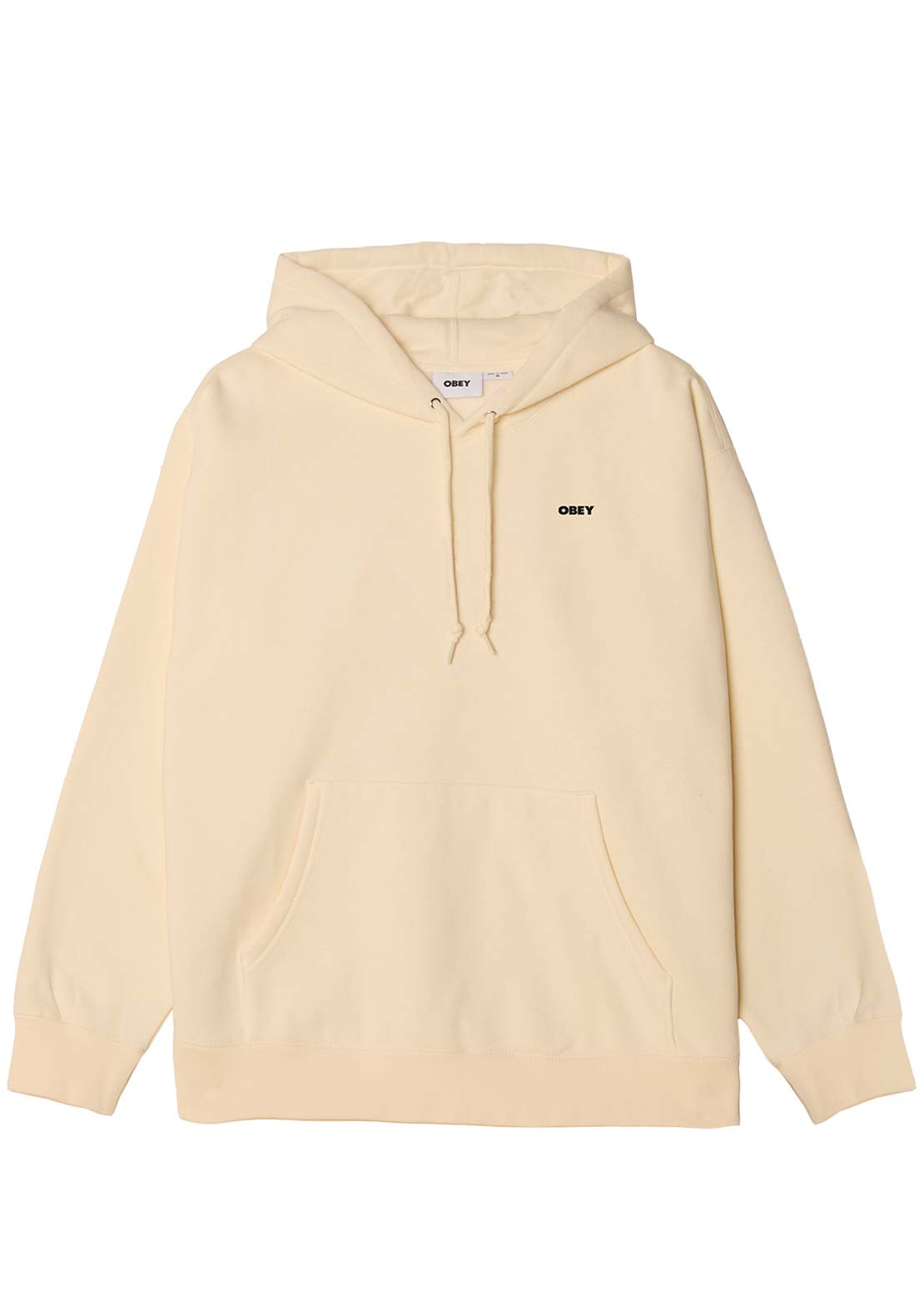 Obey Men&#39;s Icon Stencil Flame Hooded Fleece Unbleached
