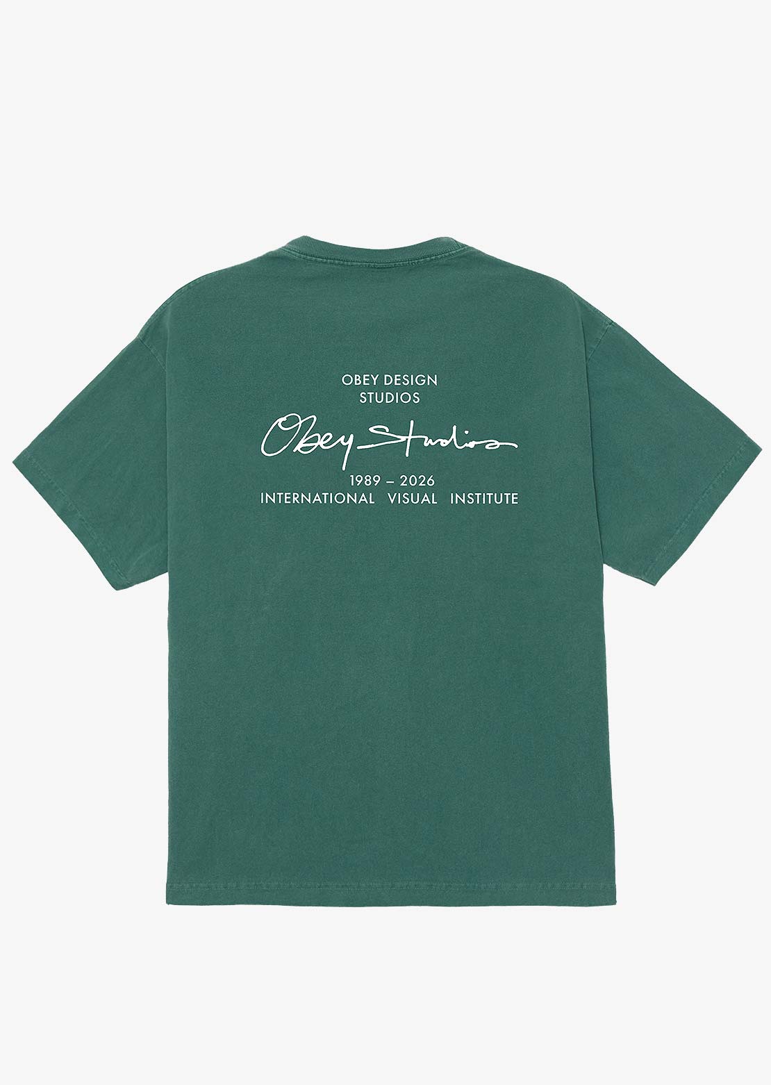 Obey Men's Institute Box T-Shirt Pigment Rainforest
