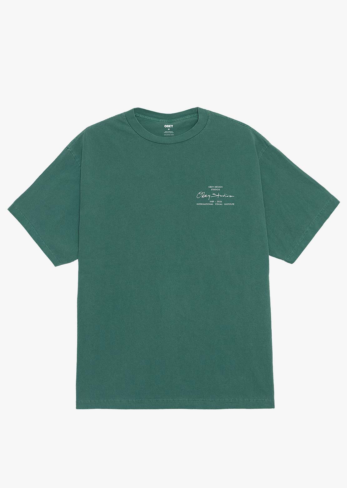 Obey Men's Institute Box T-Shirt Pigment Rainforest