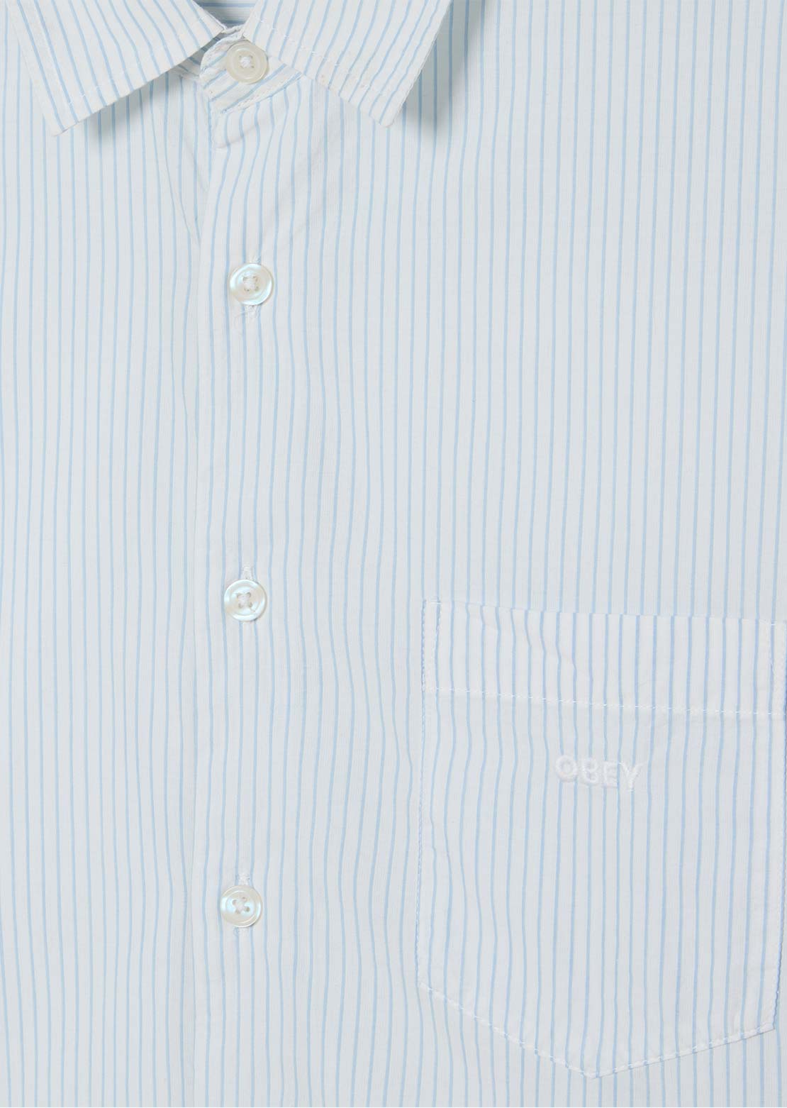 Obey Men's Isaac Woven Long Sleeve Button Up Shirt Sky Multi