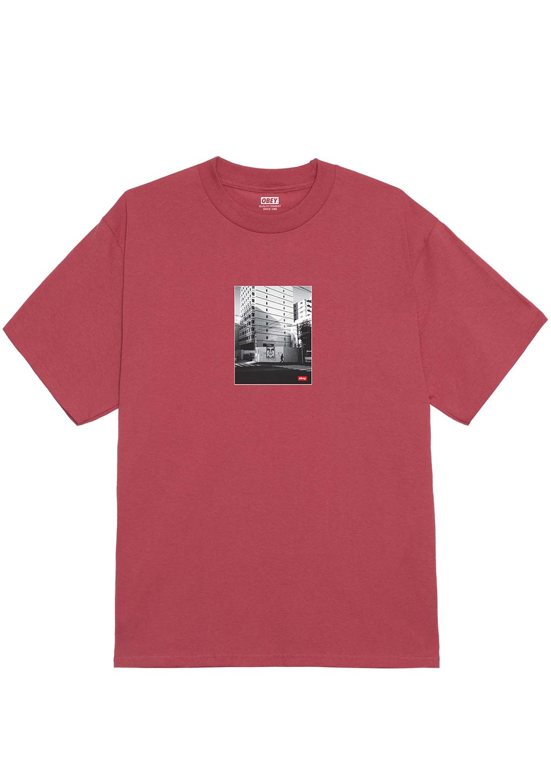 Obey Men&#39;s Osaka Photo T-Shirt Mineral Red