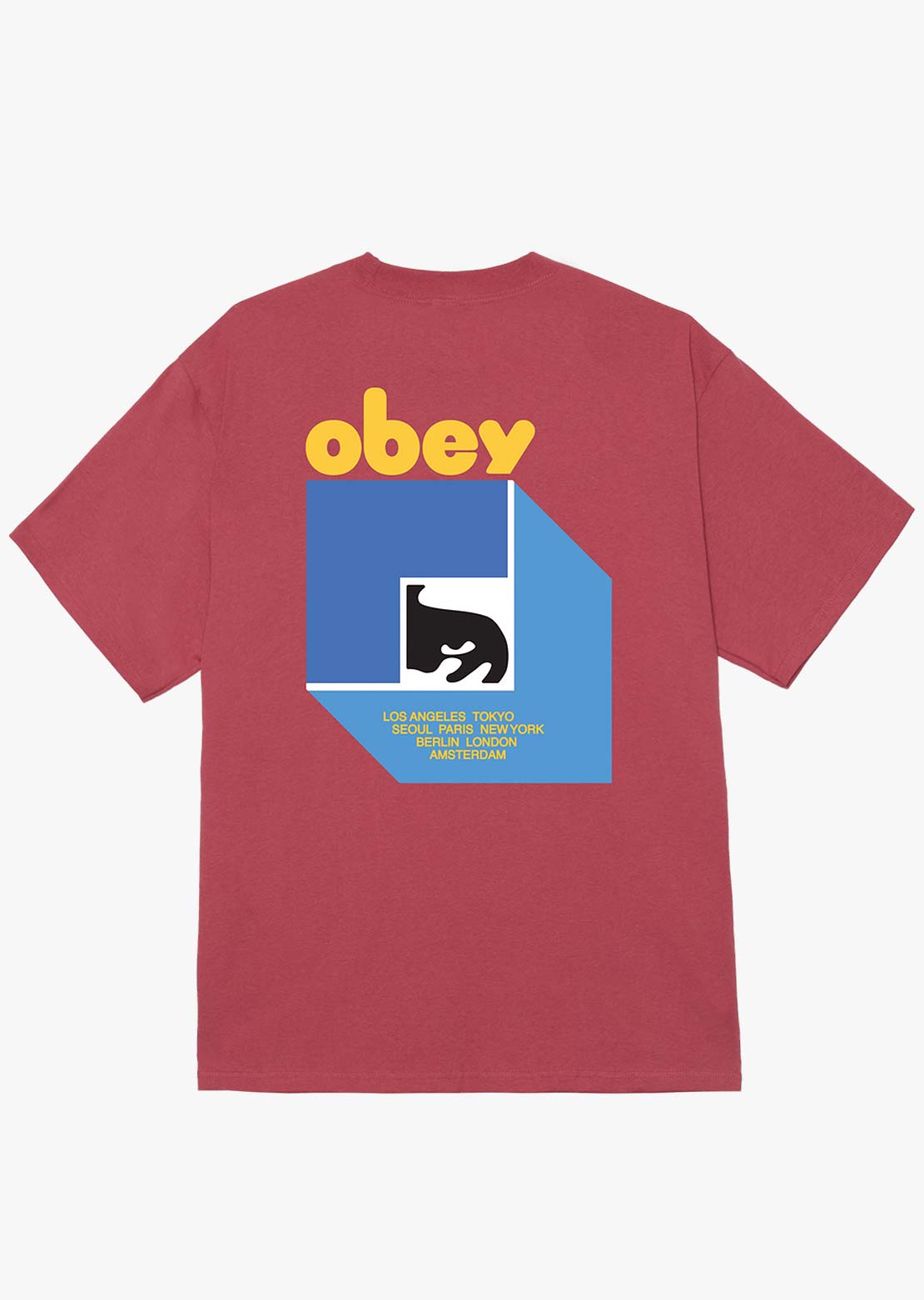 Obey Men's Peep Hole T-Shirt Mineral Red