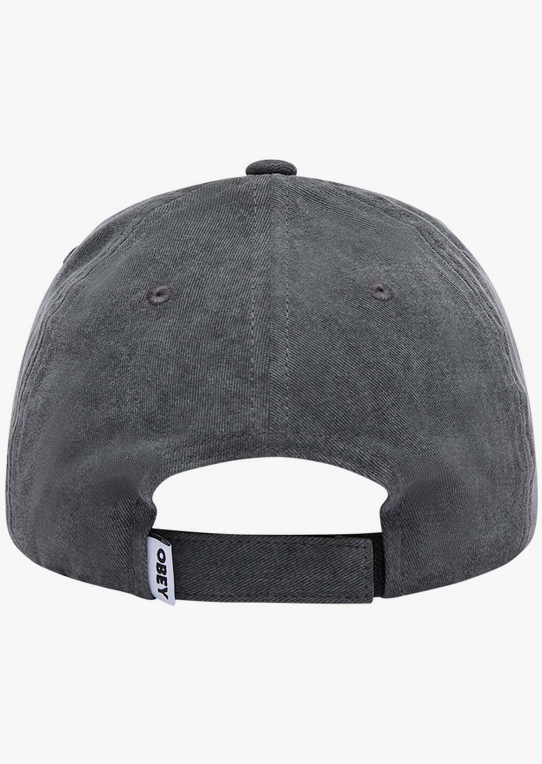 Obey Men's Pigment Anti 6 Panel Velcro Back Cap Pigment Black