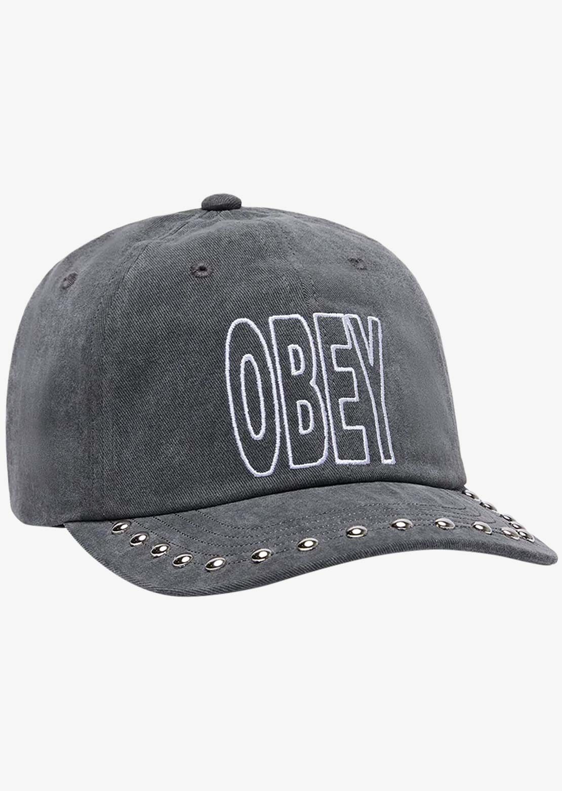 Obey Men's Pigment Anti 6 Panel Velcro Back Cap Pigment Black