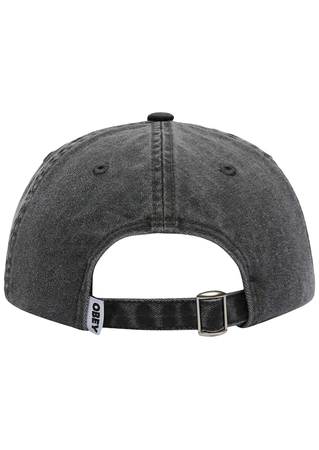 Obey Men's Pigment Bold 6 Panel Strapback Cap Pigment Black