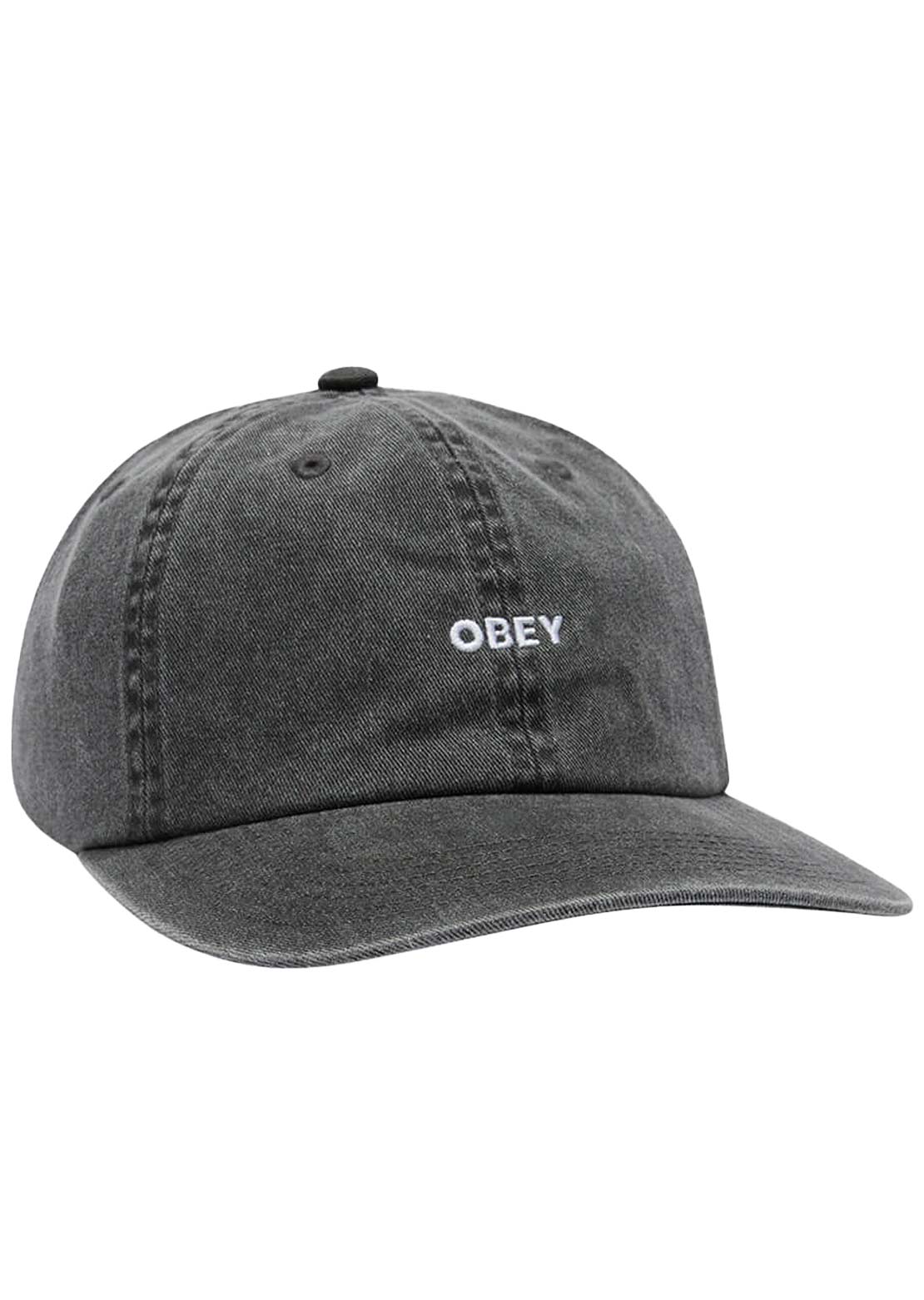 Obey Men's Pigment Bold 6 Panel Strapback Cap Pigment Black