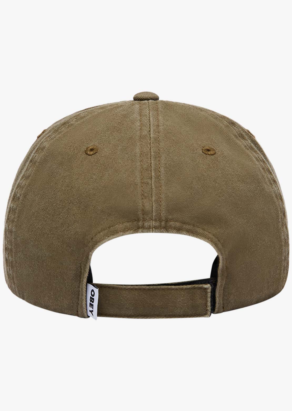 Obey Men's Pigment Obey Label 6 Panel Velcro Back Cap Pigment Olive