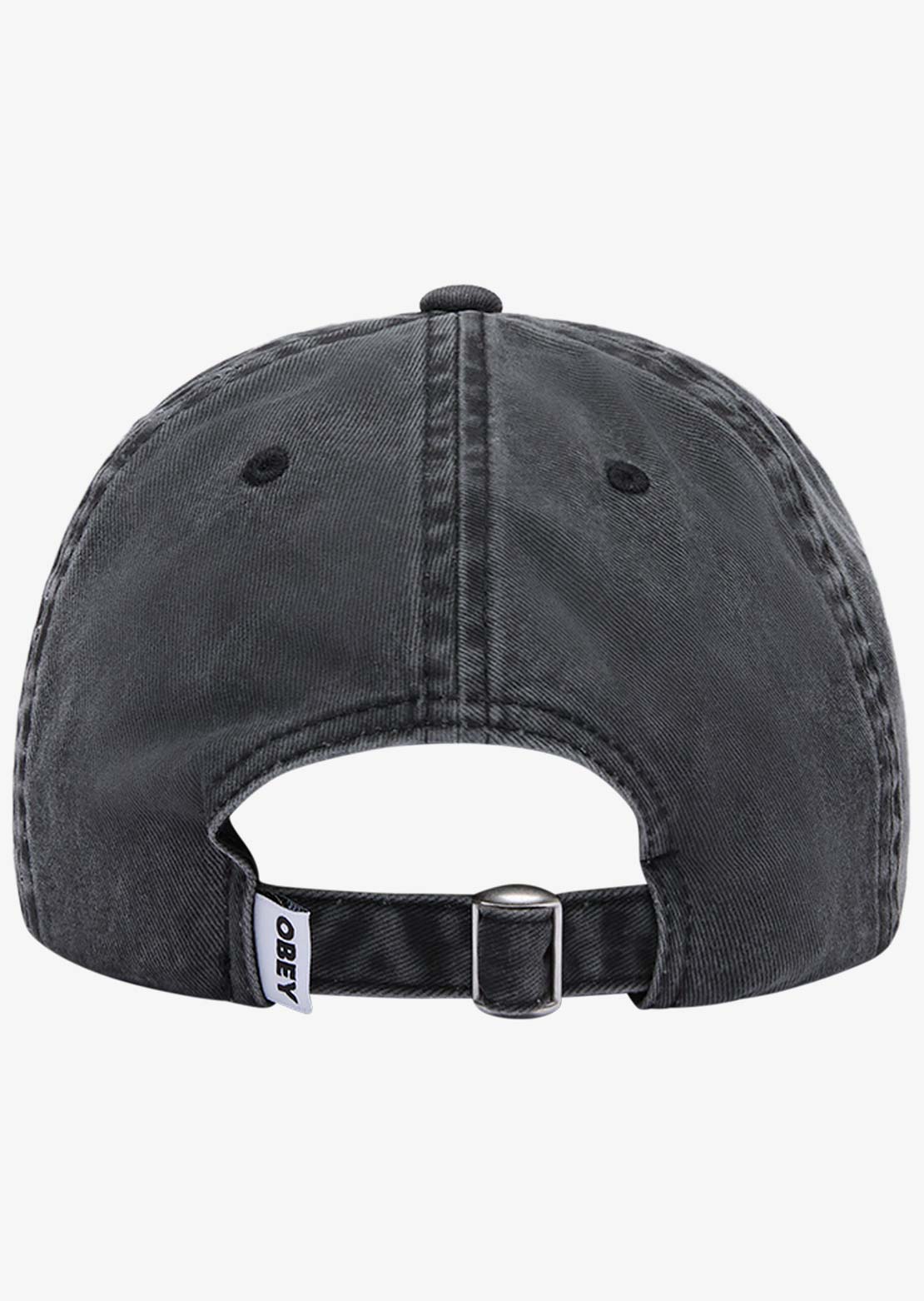 Obey Men's Pigment Outline Delta 6 Panel Strapback Cap Pigment Black