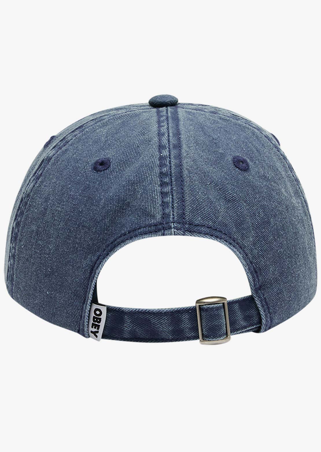 Obey Men's Pigment Slanted 6 Panel Strapback Cap Pigment Navy