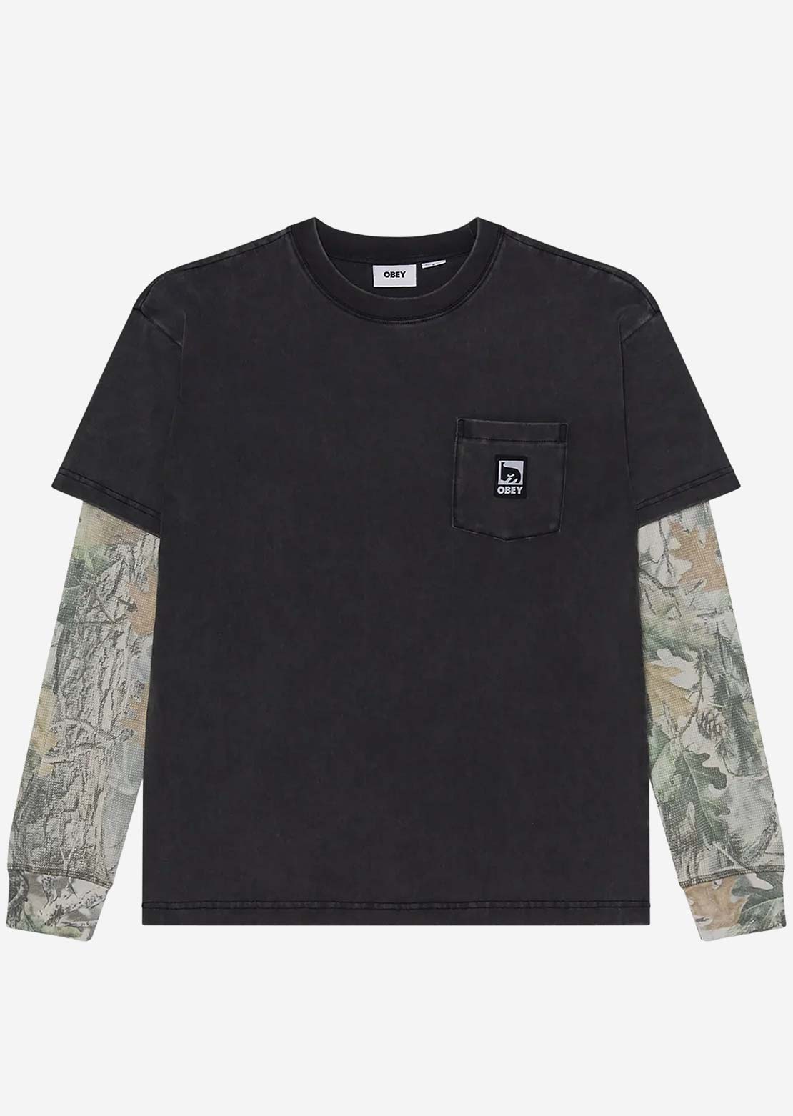 Obey Men's Post 2fer Knit Sweater Dusty Black Limo Multi