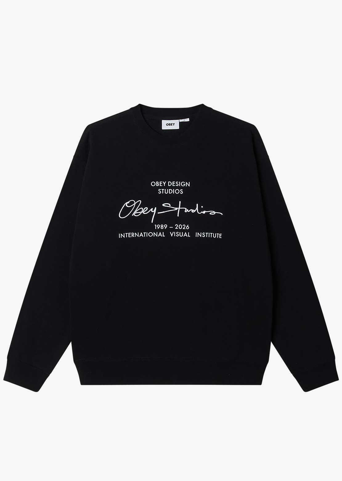 Obey Men's Signature Crew Sweatshirt Black