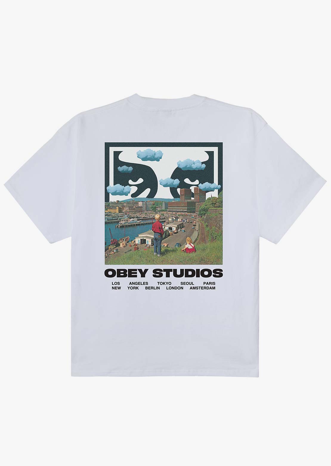Obey Men's Sky Face HW Box T-Shirt White
