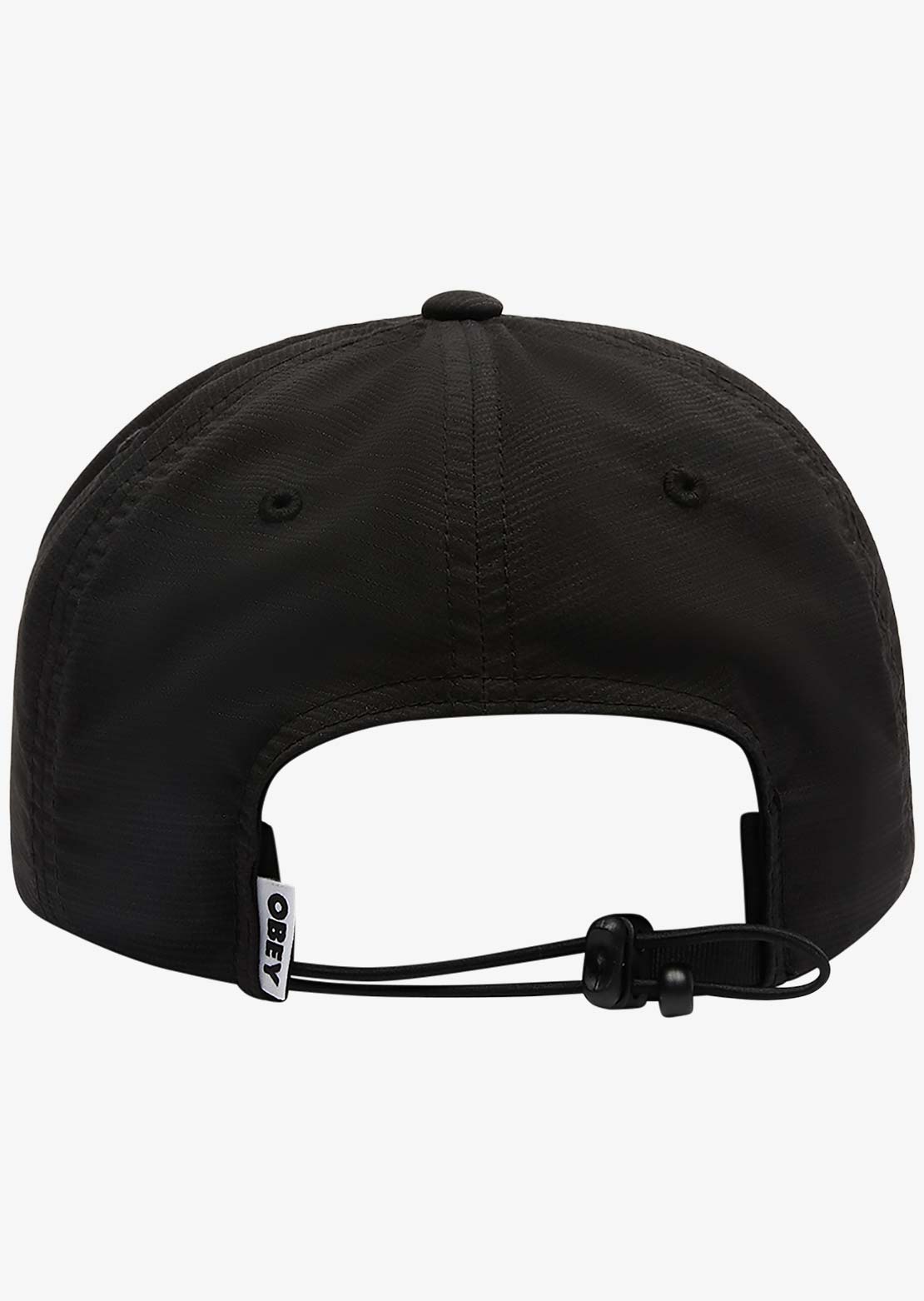 Obey Men's Stride 5 Panel Strapback Cap Black