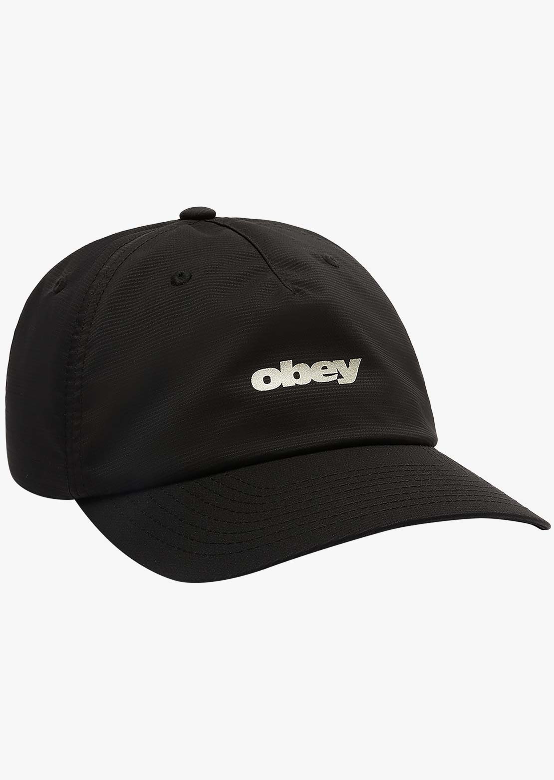 Obey Men's Stride 5 Panel Strapback Cap Black
