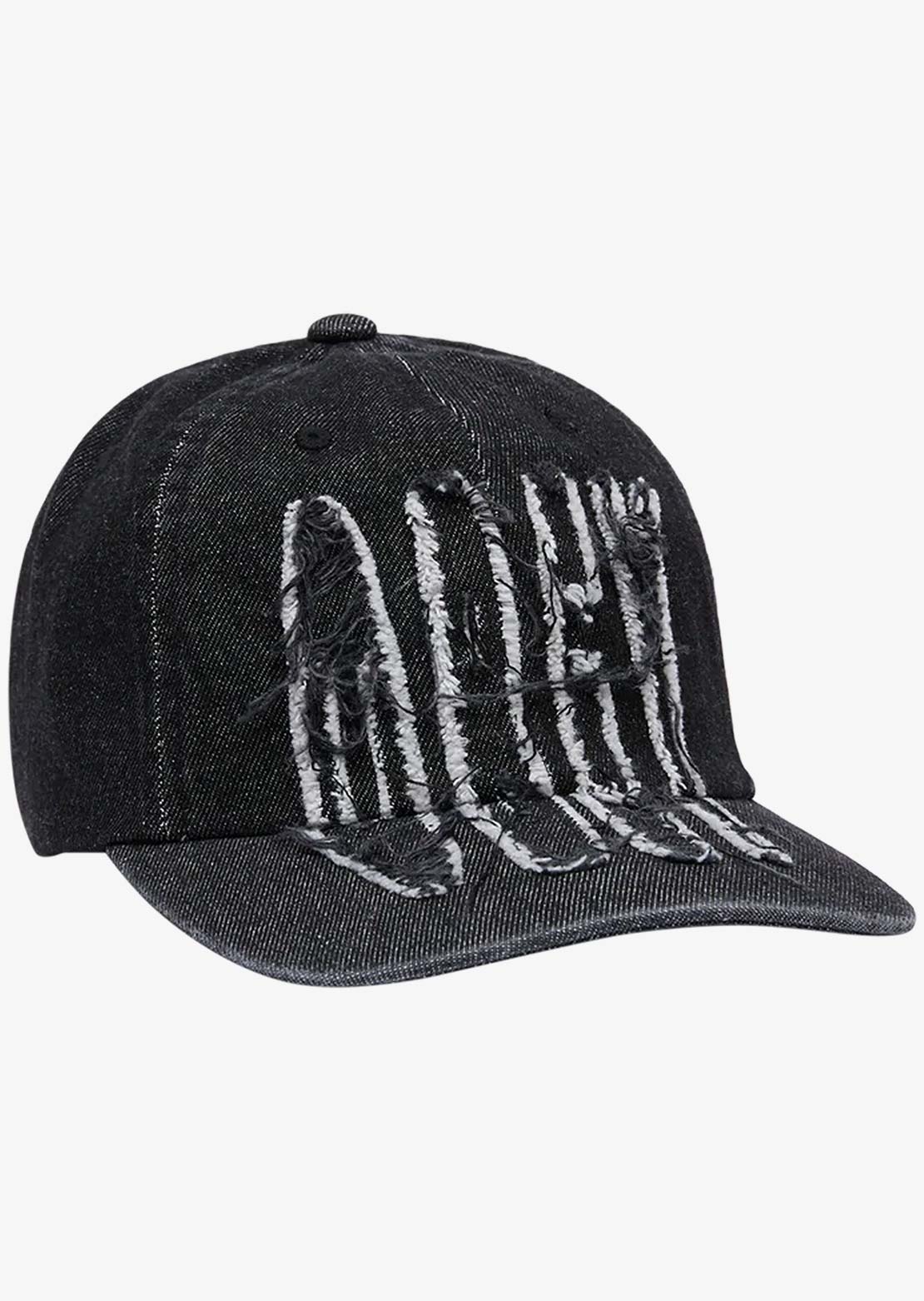 Obey Men's Supernova 6 Panel Denim Velcro Back Cap Faded Black