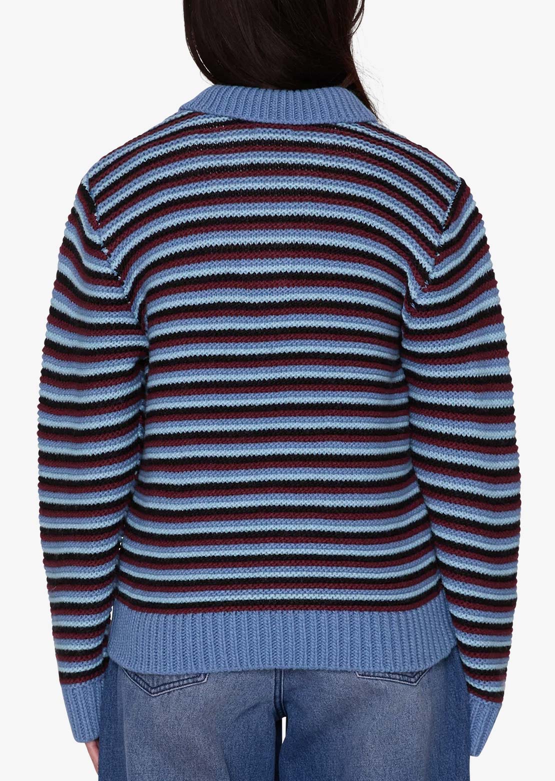 Obey Women's Colette Polo Sweater Coronet Blue Multi