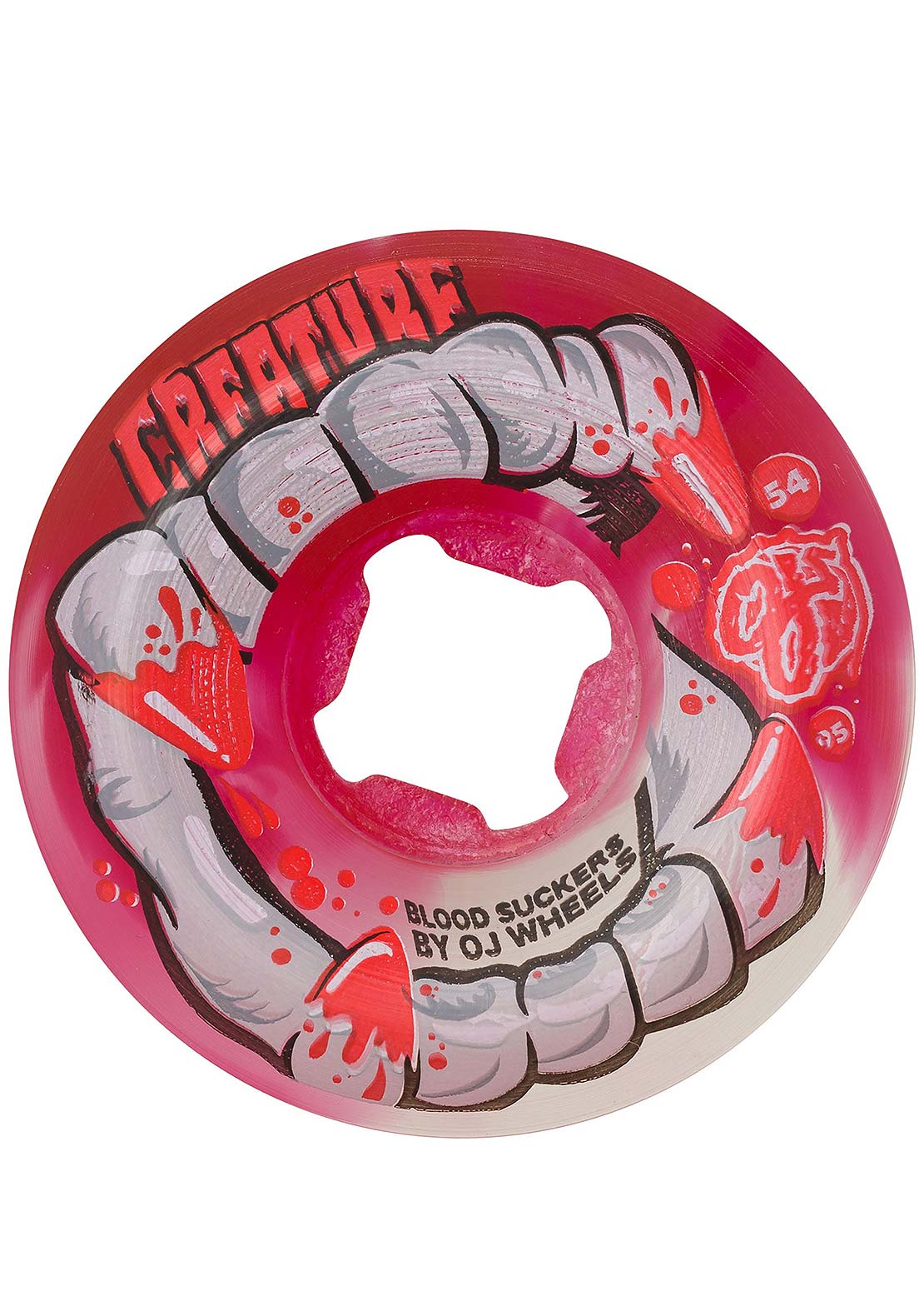 OJ Wheels DNA Curbsuckers Bloodsuckers Clear Swirl 95A Skateboard Wheels Red