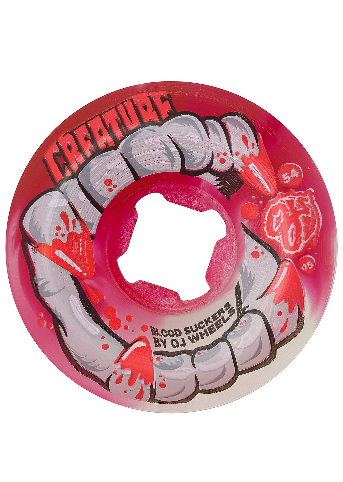 OJ Wheels DNA Curbsuckers Bloodsuckers Clear Swirl 95A Skateboard Wheels Red