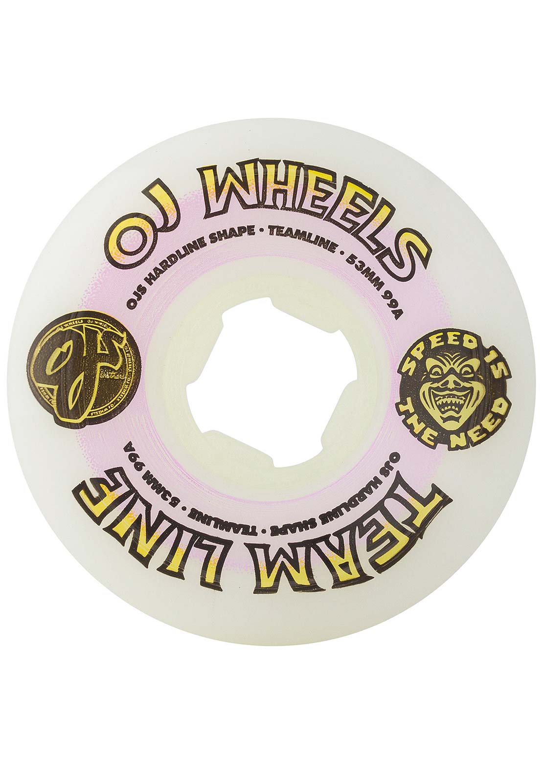 OJ Wheels Team Line 99A Skateboard Wheels White/Purple/Yellow