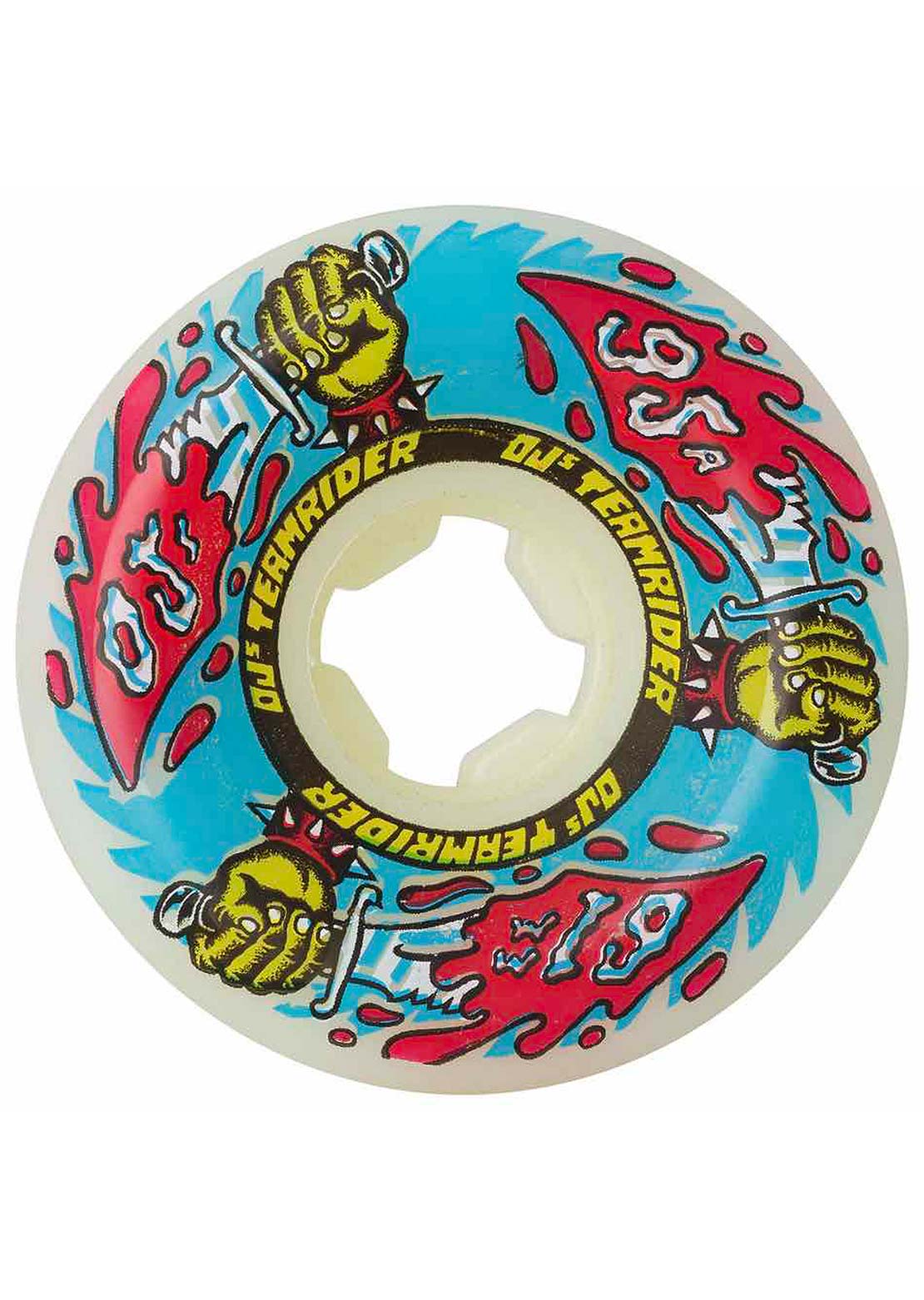 OJ Wheels Team Rider 95A Skateboard Wheels White/Blue