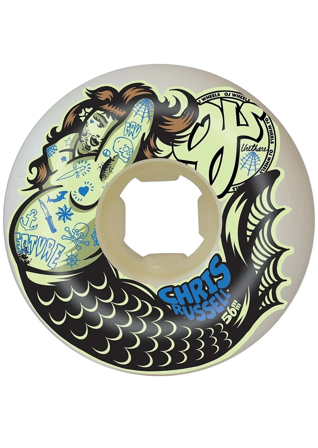 OJ Wheels Unisex Chris Russell Sexy Mermaid Double Duro 99A/95A Skateboard Wheels