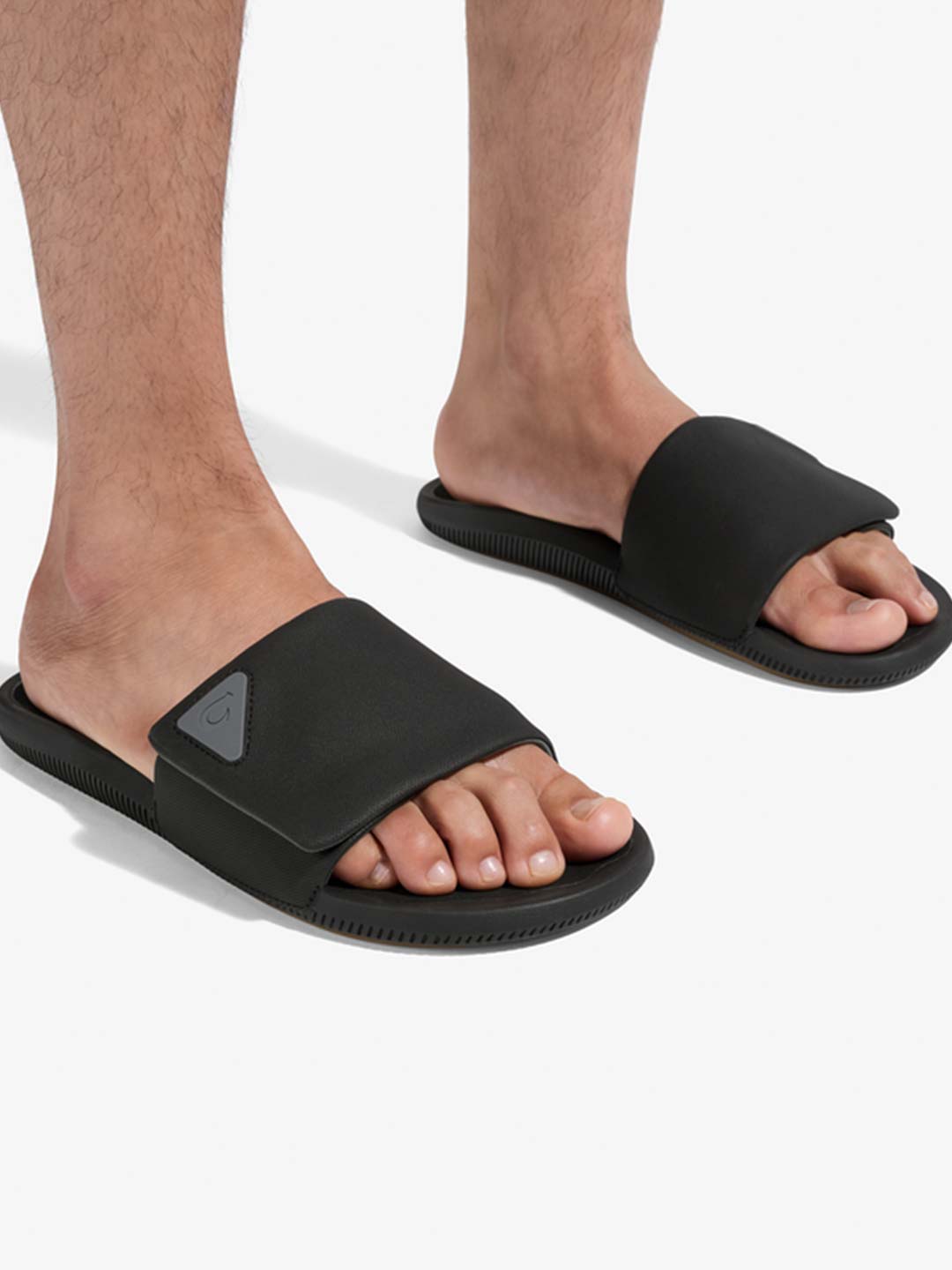 Olukai Men's Ulele Slide Sandals Lava Rock/Lava Rock