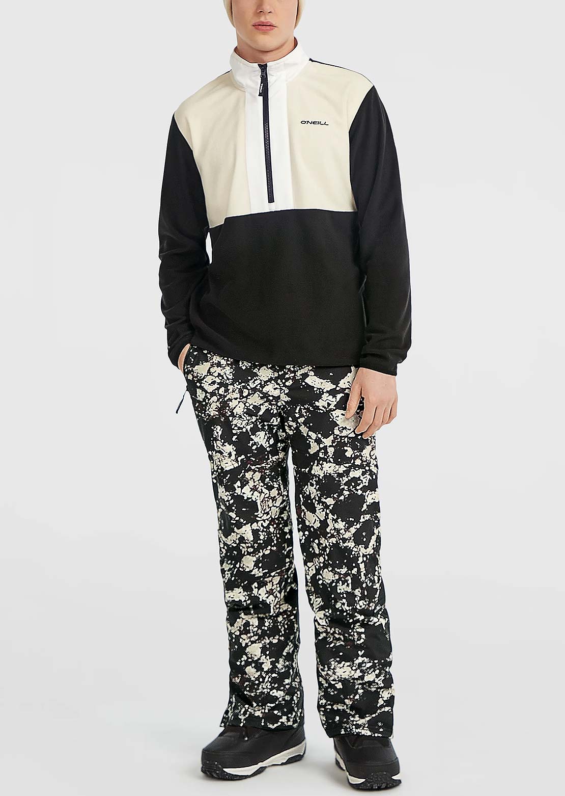O'Neill Junior FWC Cruz Snow Pants Black/Beige Quarry