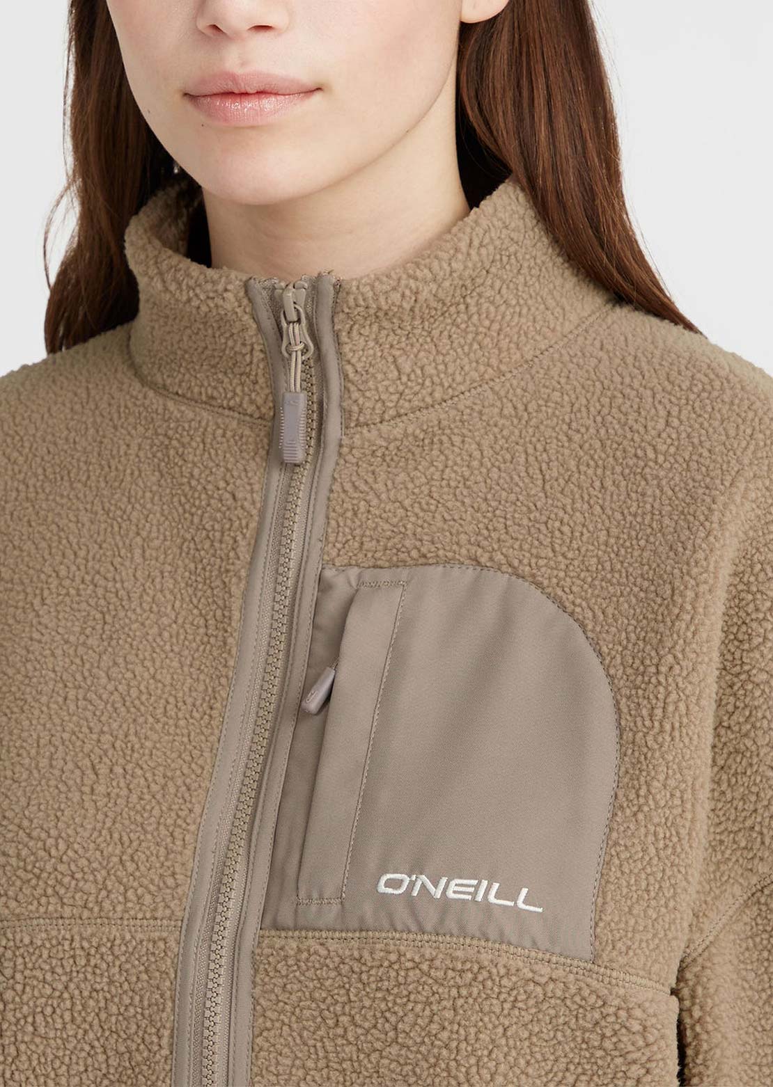 O'Neill Women's Traveller Series High Pile FZ Fleece Jacket Concrete