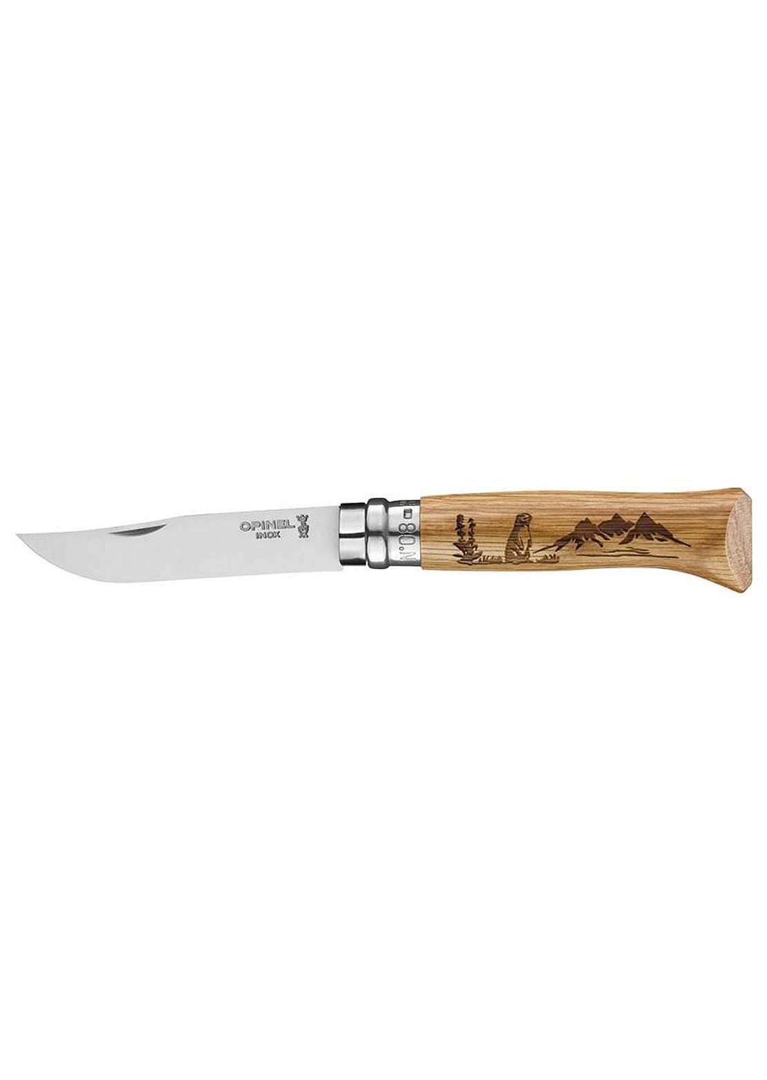 Opinel Tradition N°08 Engraved Animalia Stainless Steel Knife Groundhog
