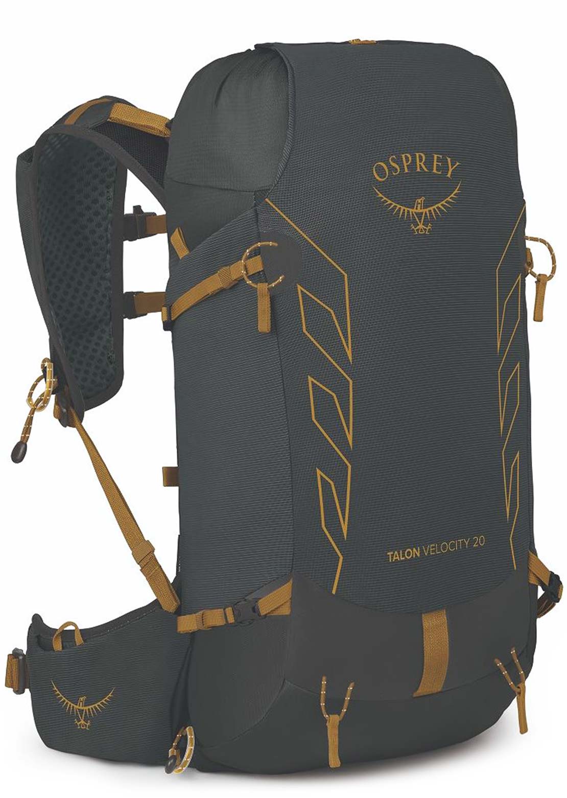 Osprey Men&#39;s Velocity 20 Hiking Backpack Dark Charcoal/Tumbleweed Yellow