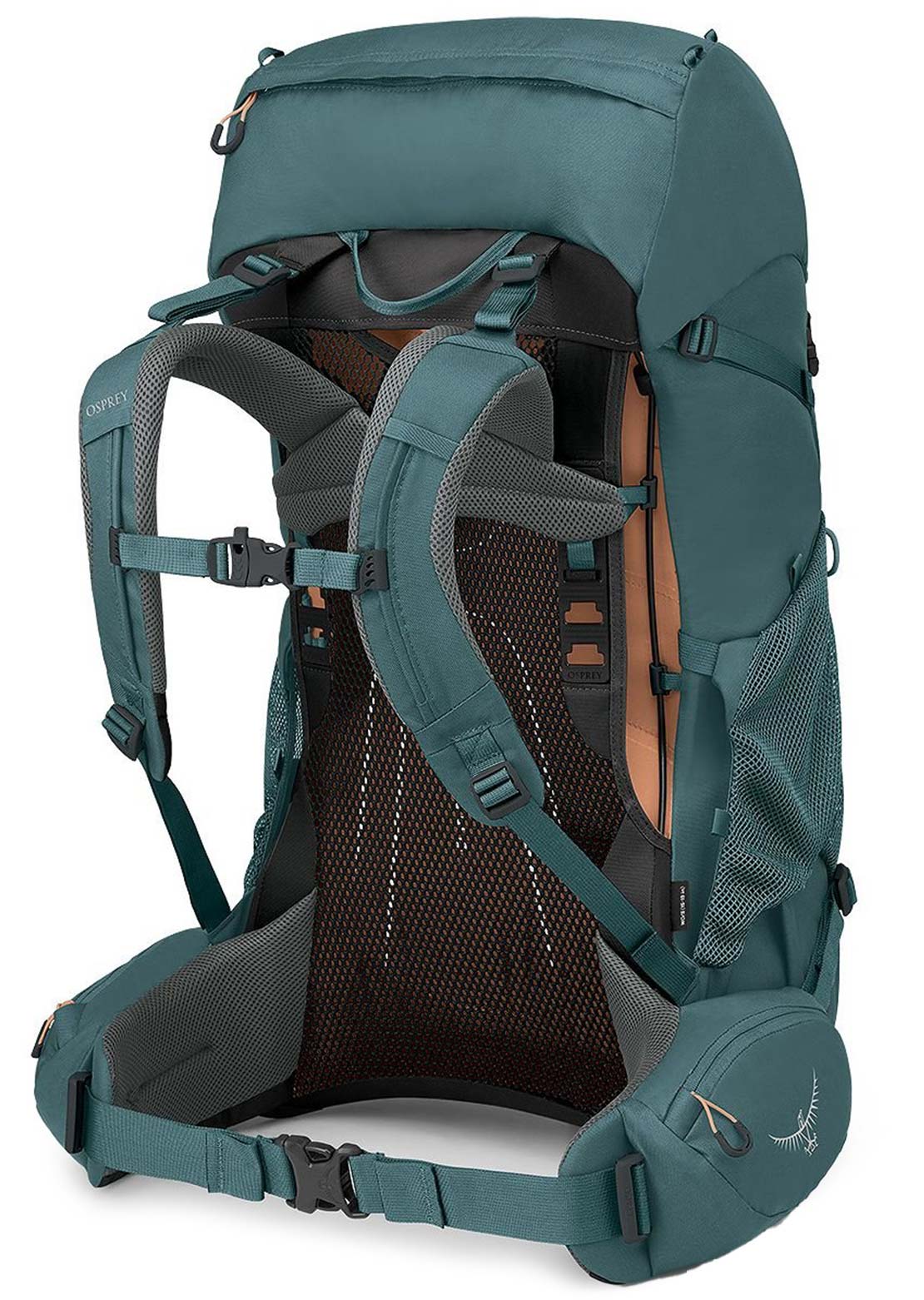 Osprey Women&#39;s Renn 50 Hiking Backpack Cascade Blue/Melon Orange